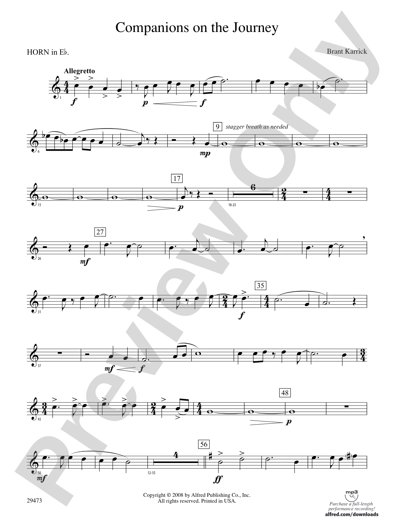 Companions on the Journey: (wp) 1st Horn in E-flat
