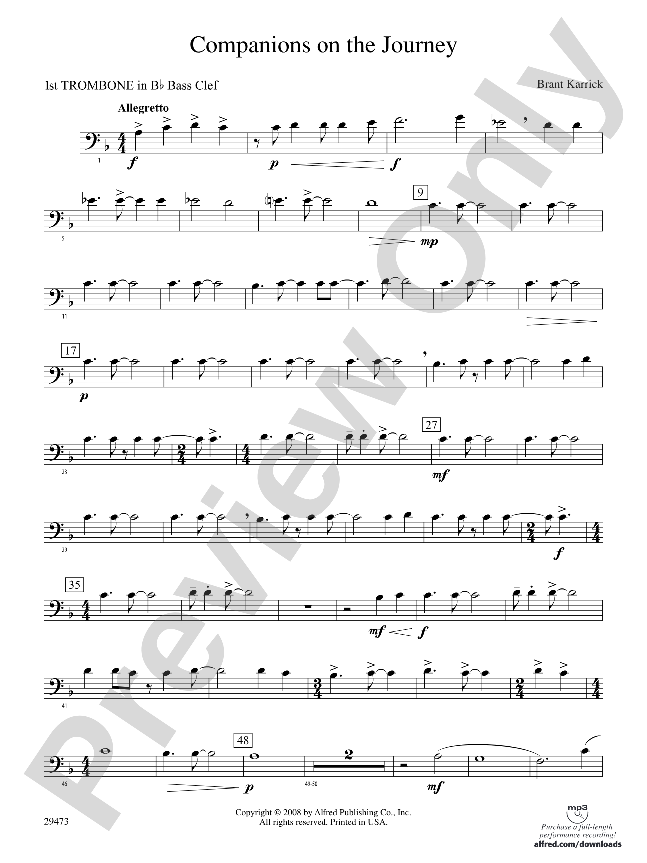 Companions on the Journey: (wp) 1st B-flat Trombone B.C.