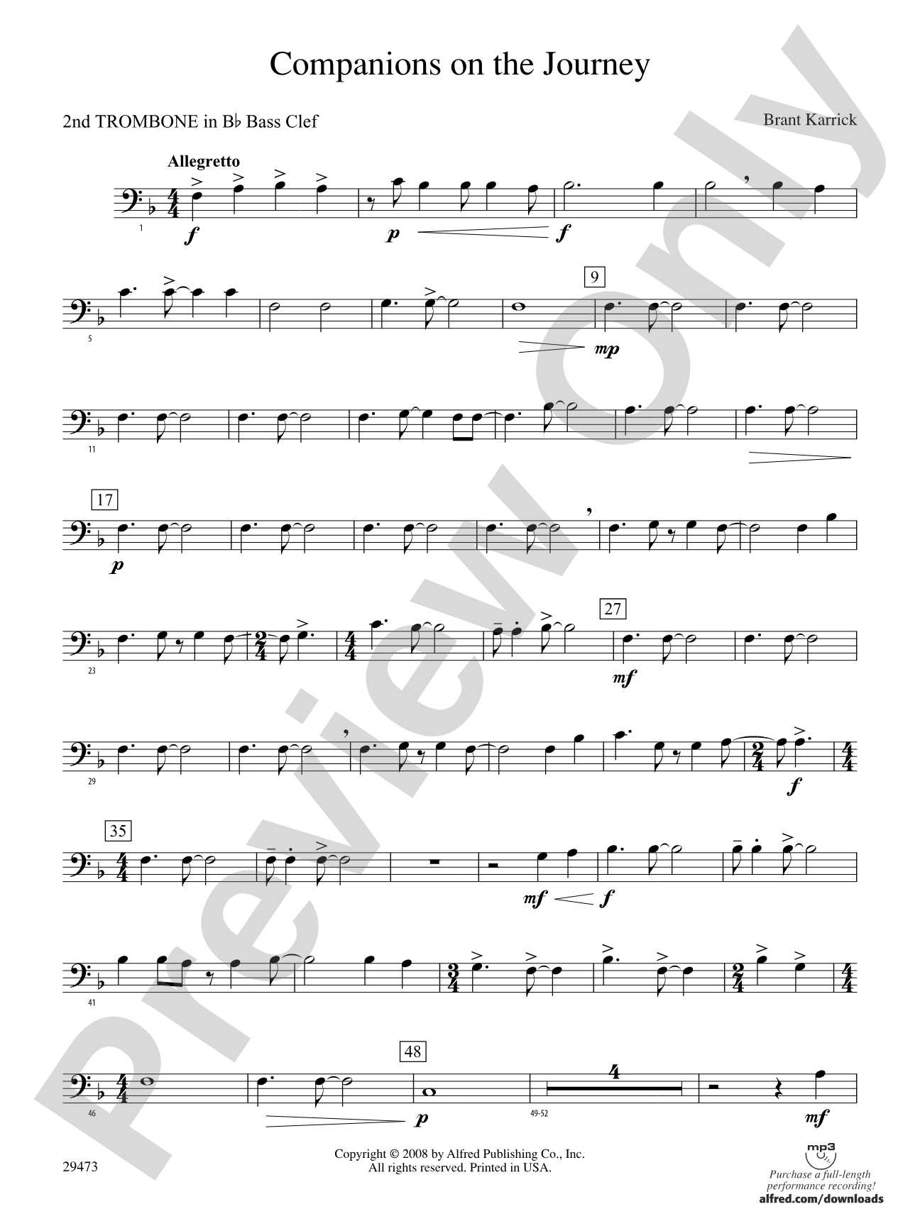 Companions on the Journey: (wp) 2nd B-flat Trombone B.C.