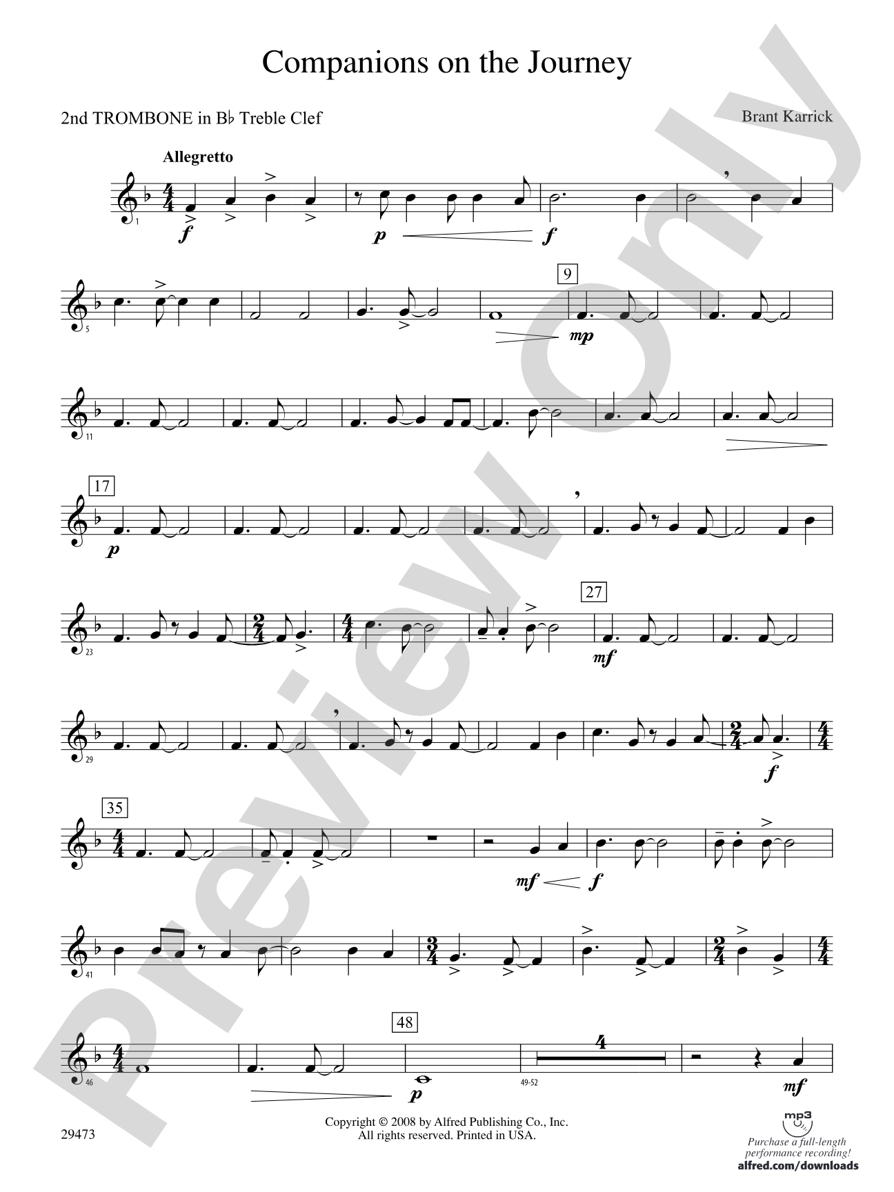 Companions on the Journey: (wp) 2nd B-flat Trombone T.C.
