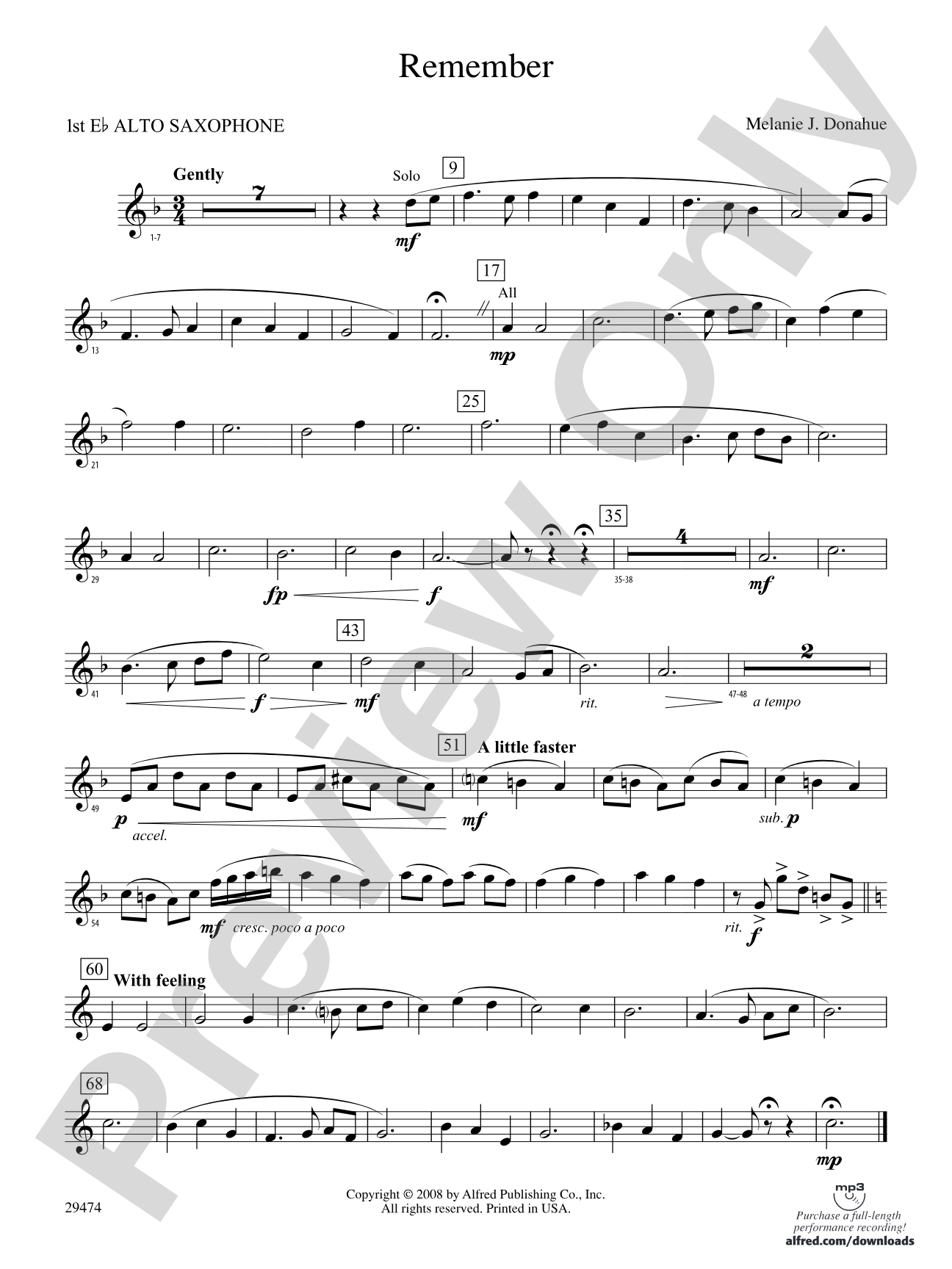 Remember: E-flat Alto Saxophone