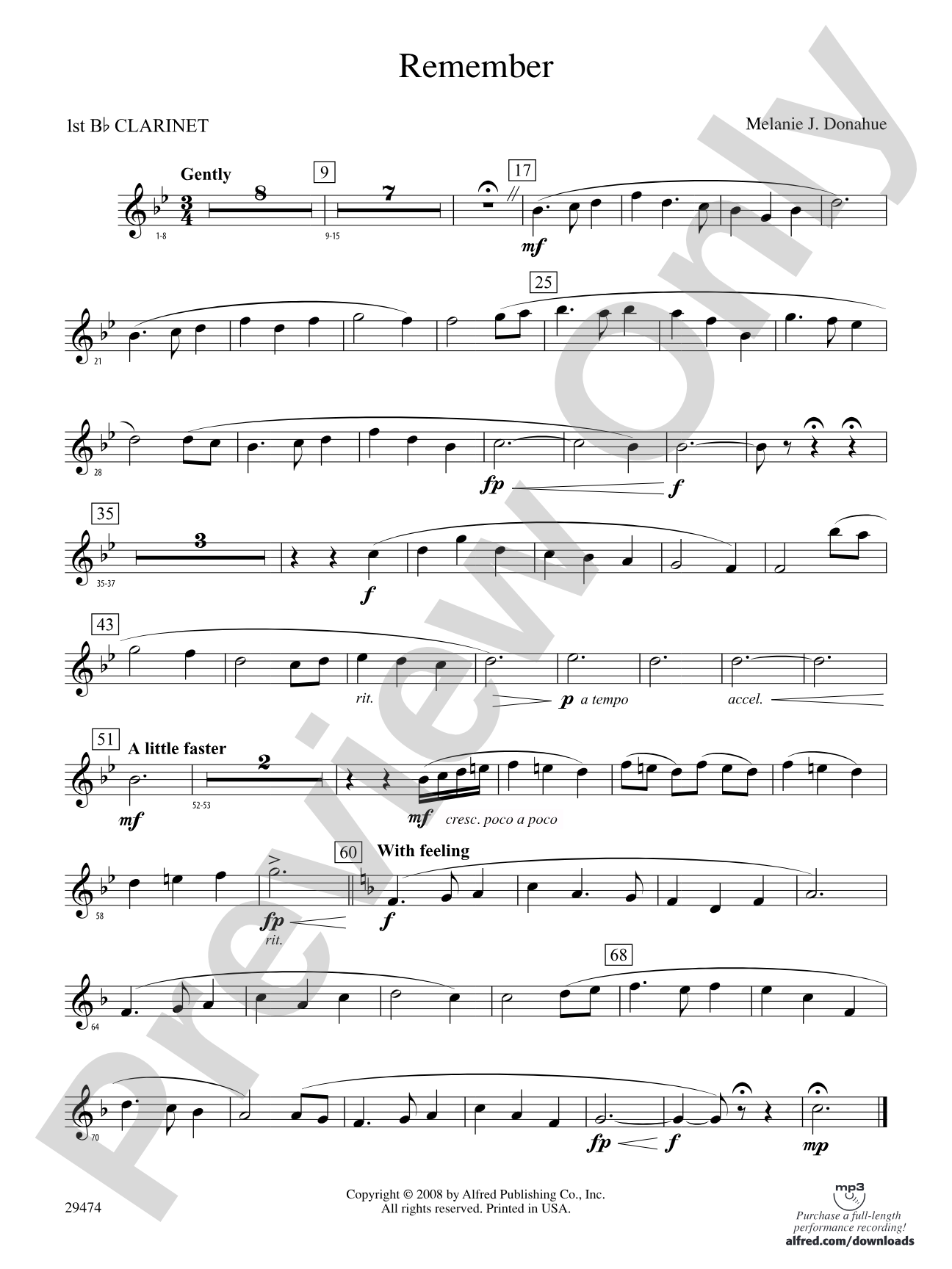 Remember: 1st B-flat Clarinet