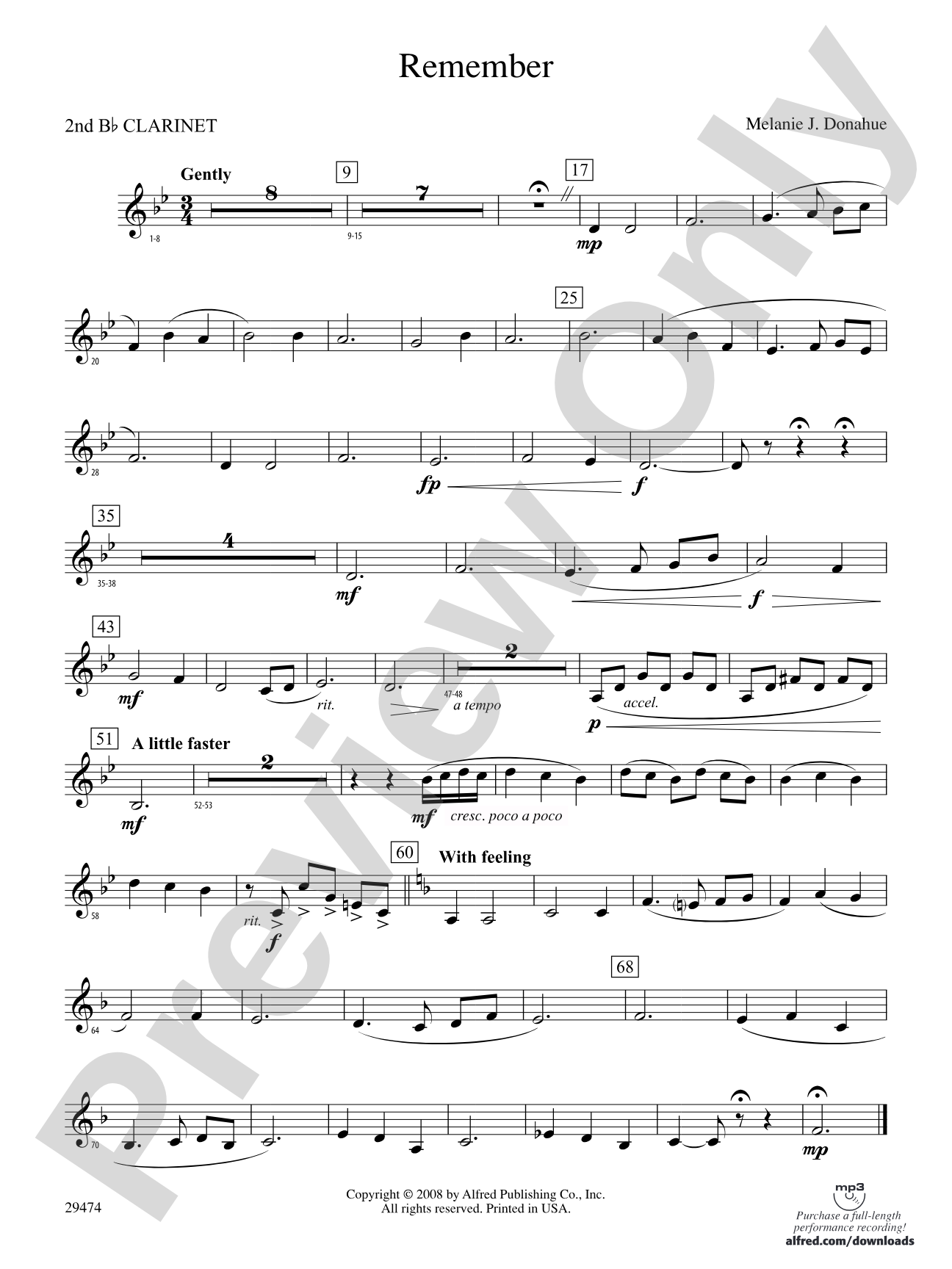 Remember: 2nd B-flat Clarinet
