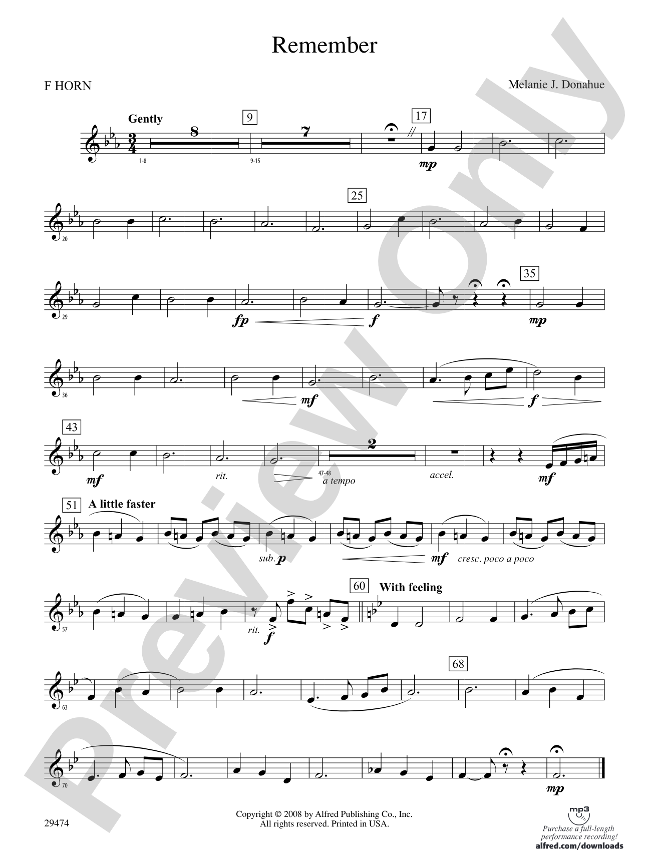 Remember: 1st F Horn