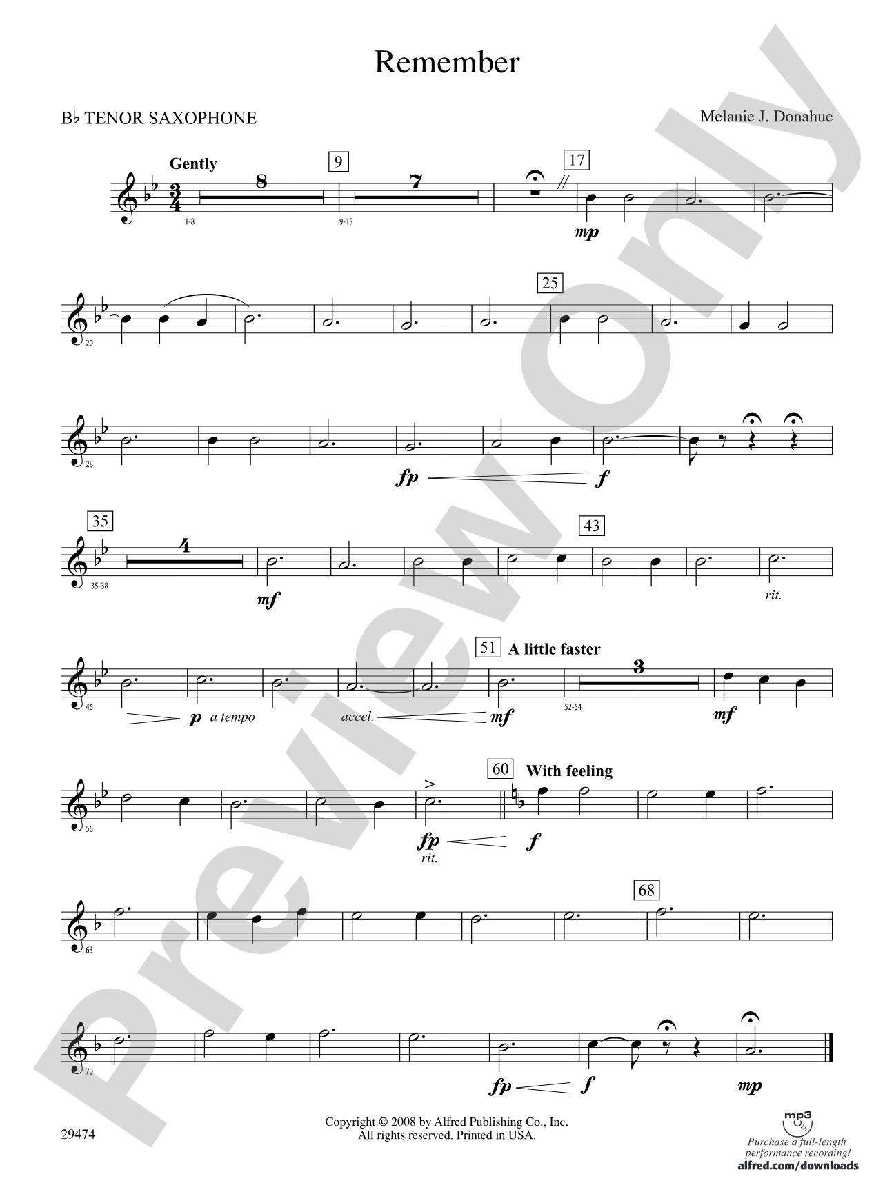 Remember: B-flat Tenor Saxophone