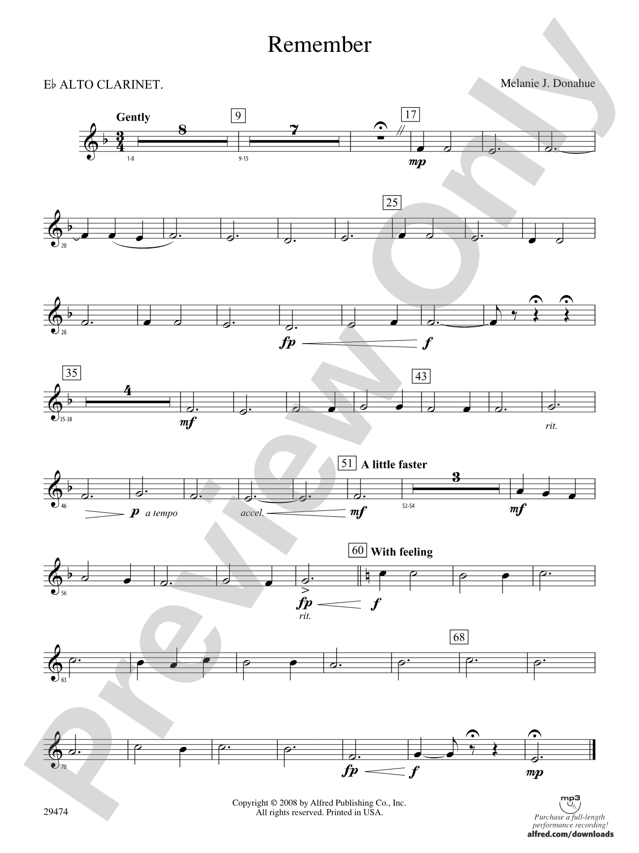 Remember: (wp) E-flat Alto Clarinet