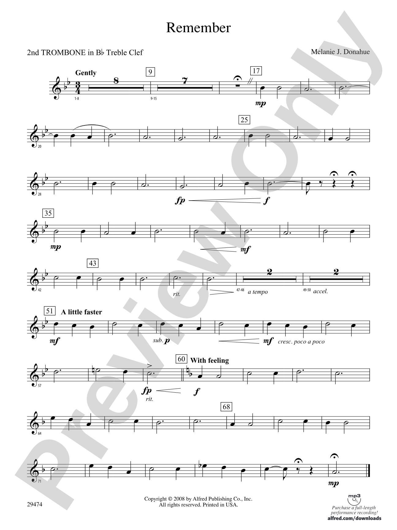 Remember: (wp) 2nd B-flat Trombone T.C.