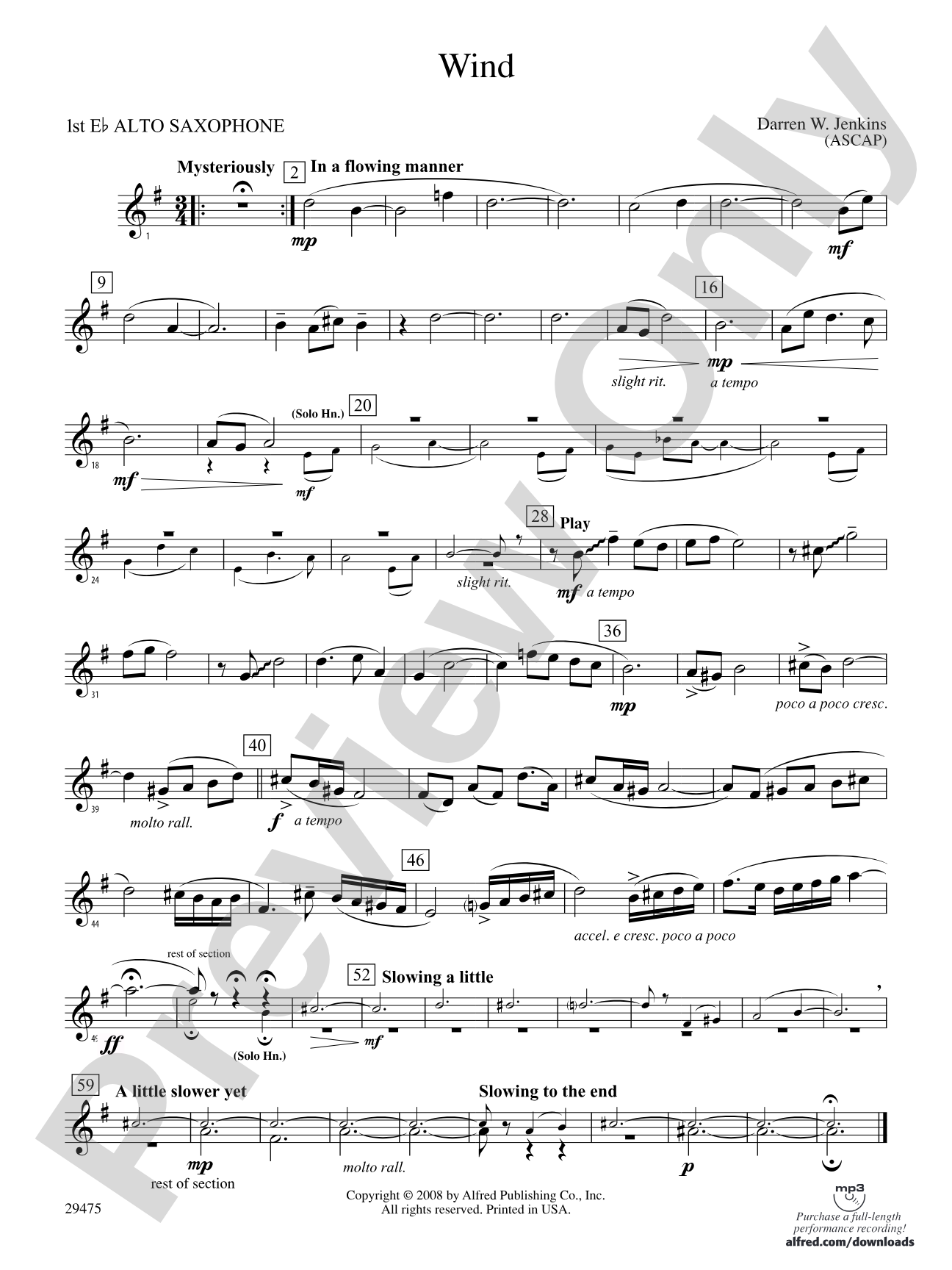 Wind: E-flat Alto Saxophone