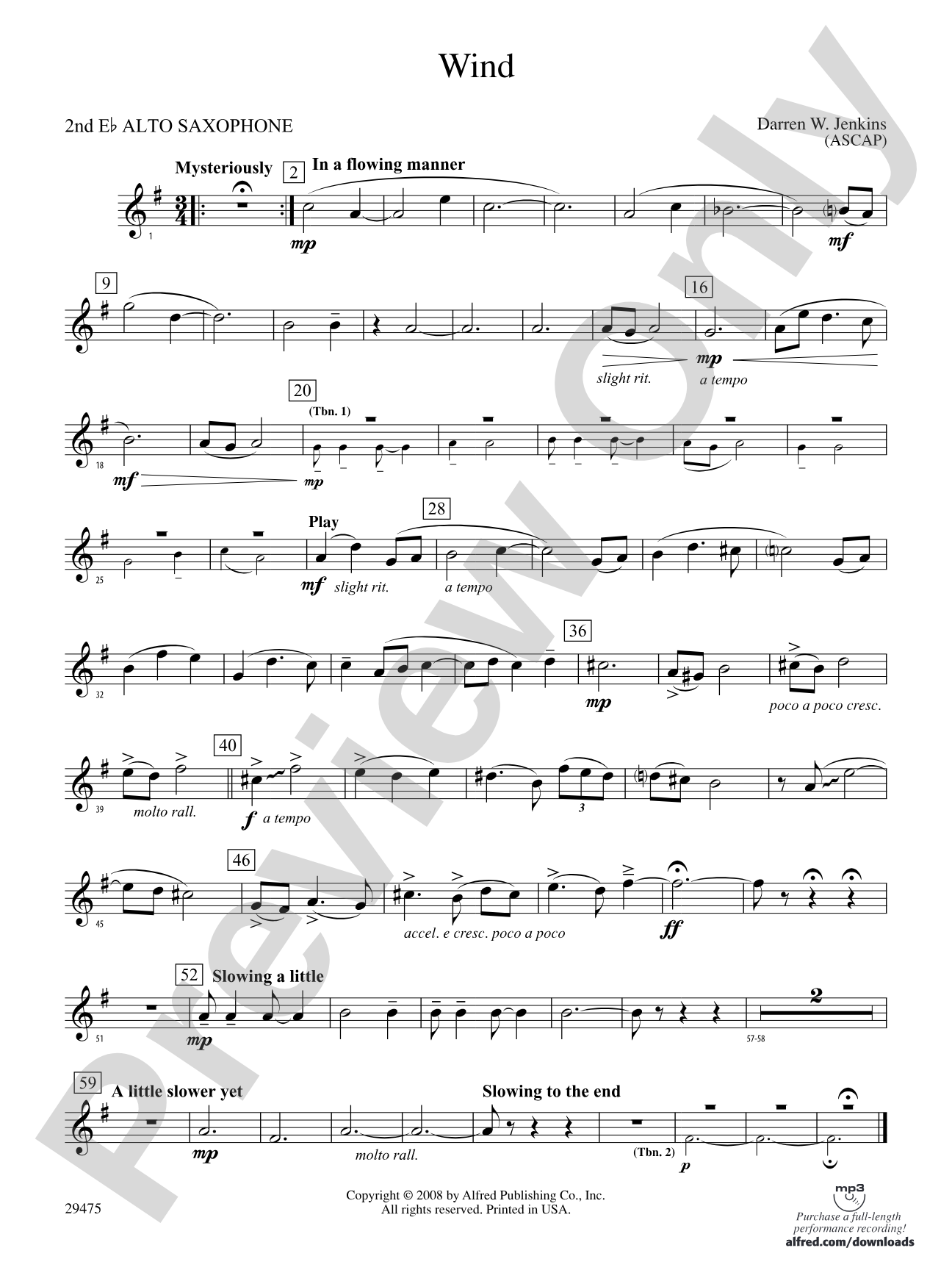 Wind: 2nd E-flat Alto Saxophone
