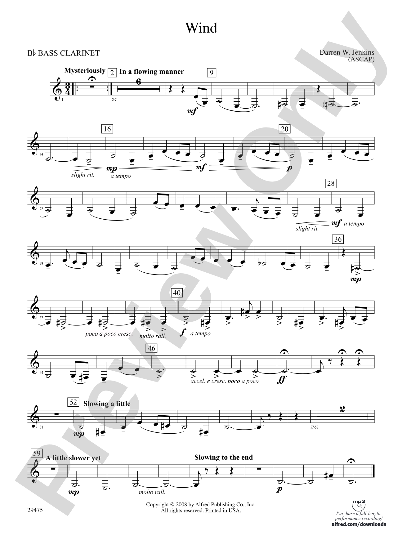 Wind: B-flat Bass Clarinet