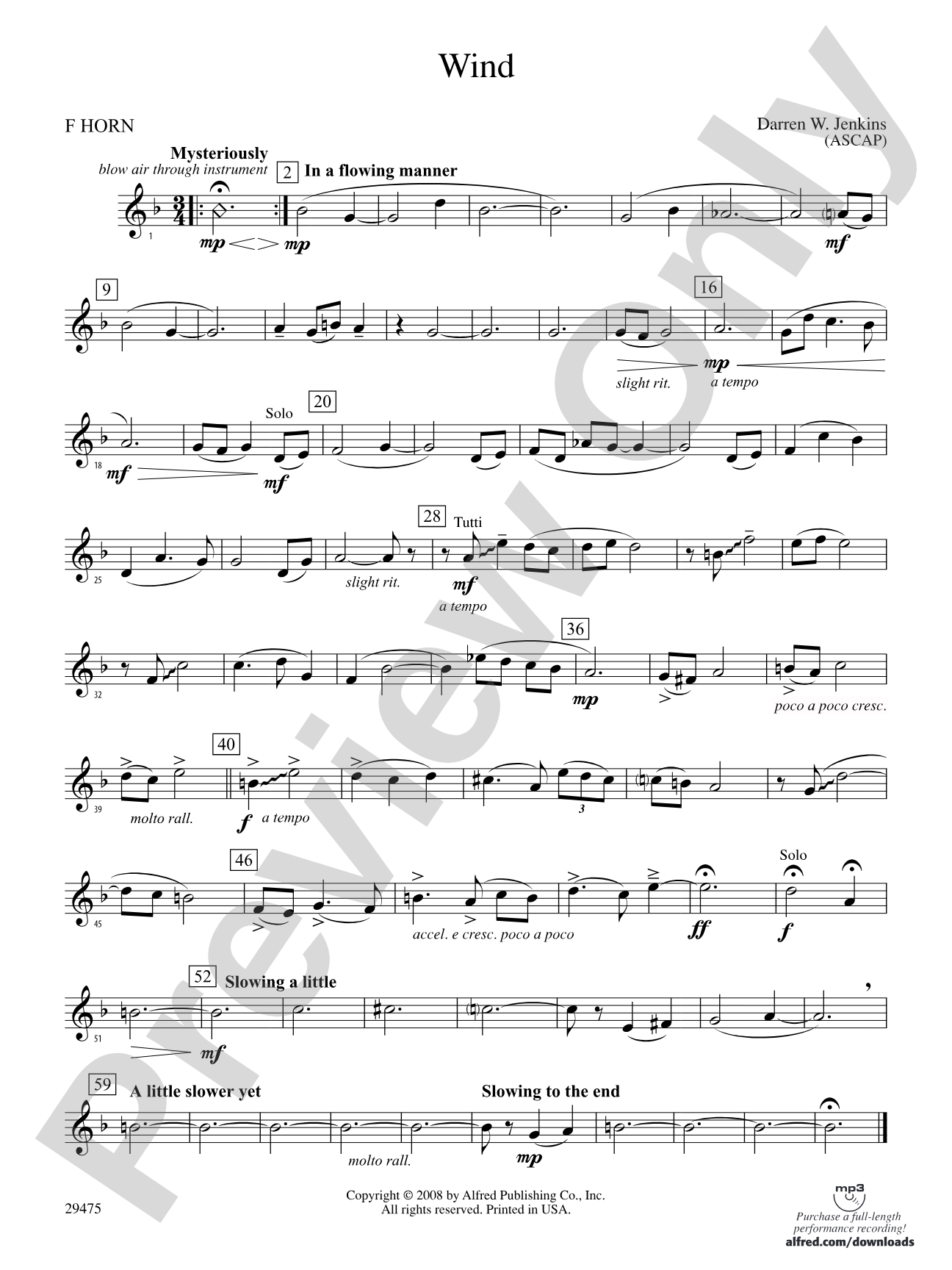 Wind: 1st F Horn