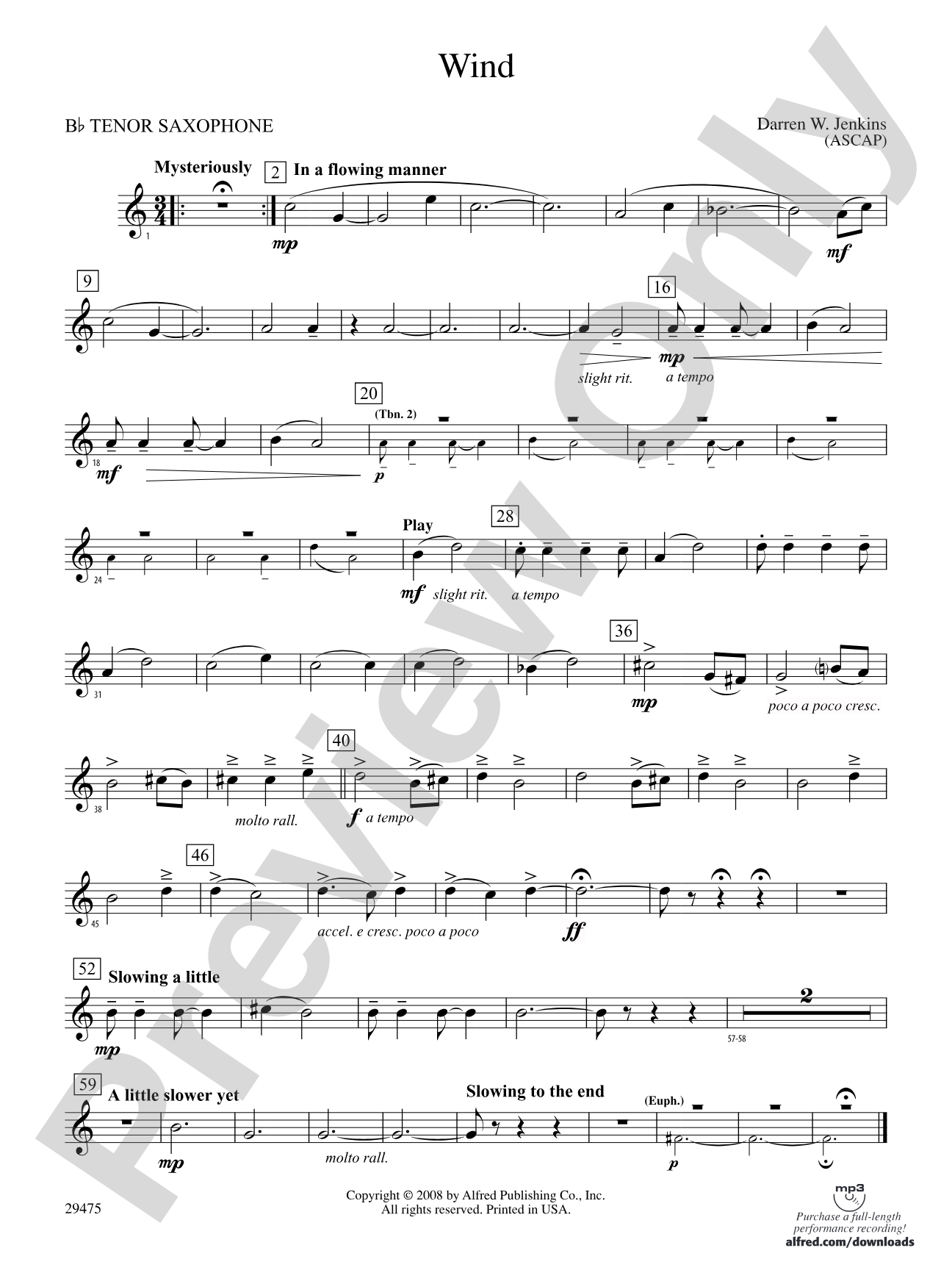 Wind: B-flat Tenor Saxophone