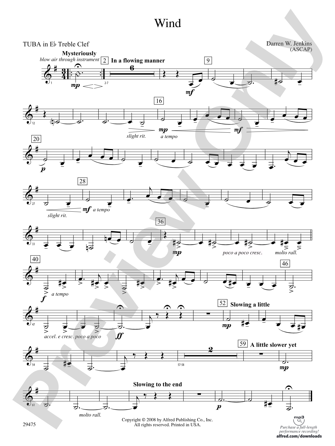 Wind: (wp) E-flat Tuba T.C.