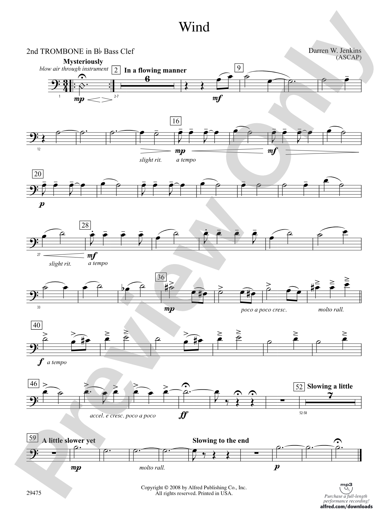Wind: (wp) 2nd B-flat Trombone B.C.