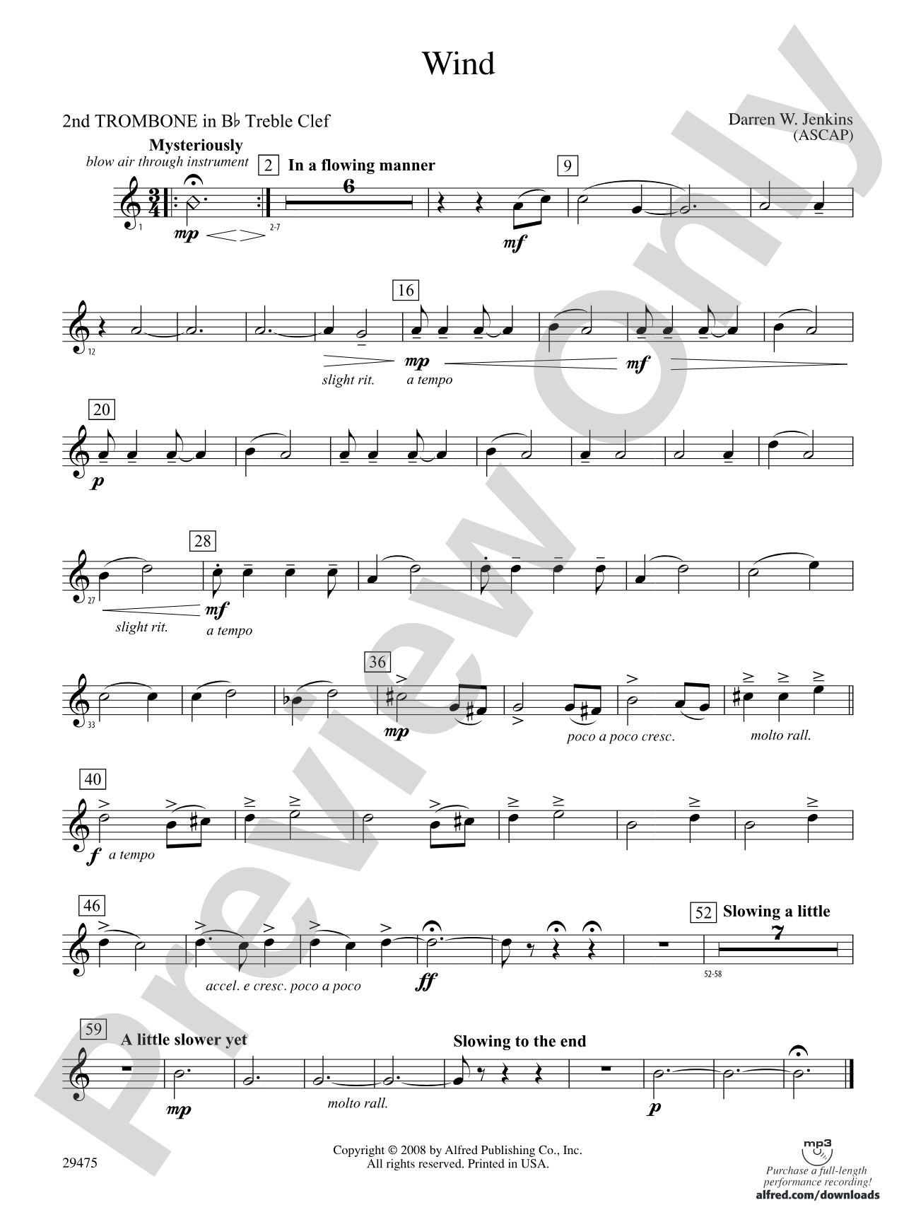 Wind: (wp) 2nd B-flat Trombone T.C.