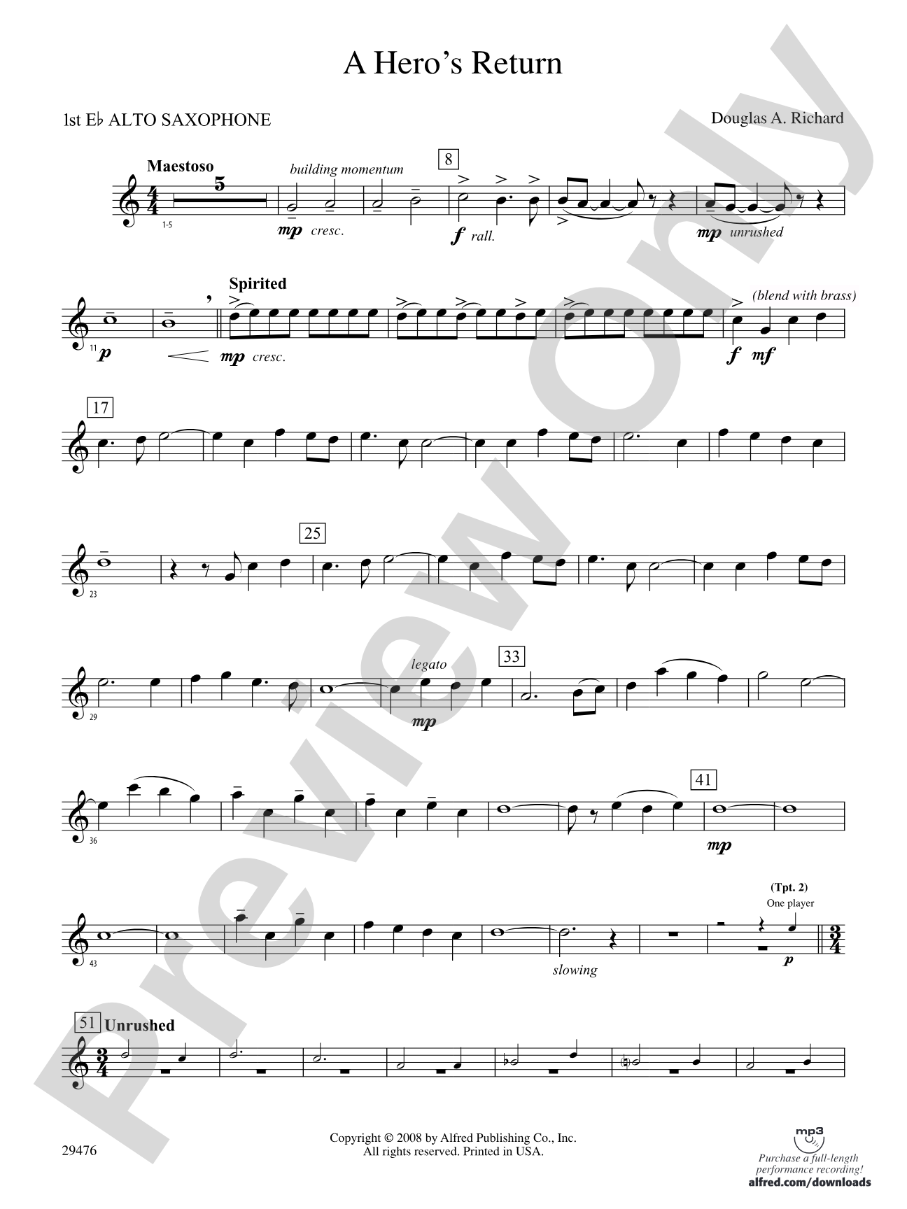 A Hero's Return: E-flat Alto Saxophone