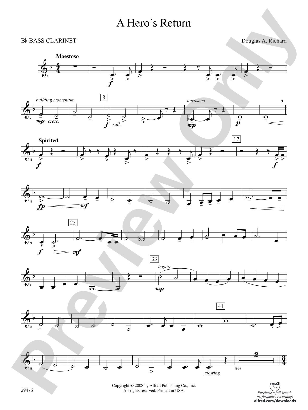 A Hero's Return: B-flat Bass Clarinet
