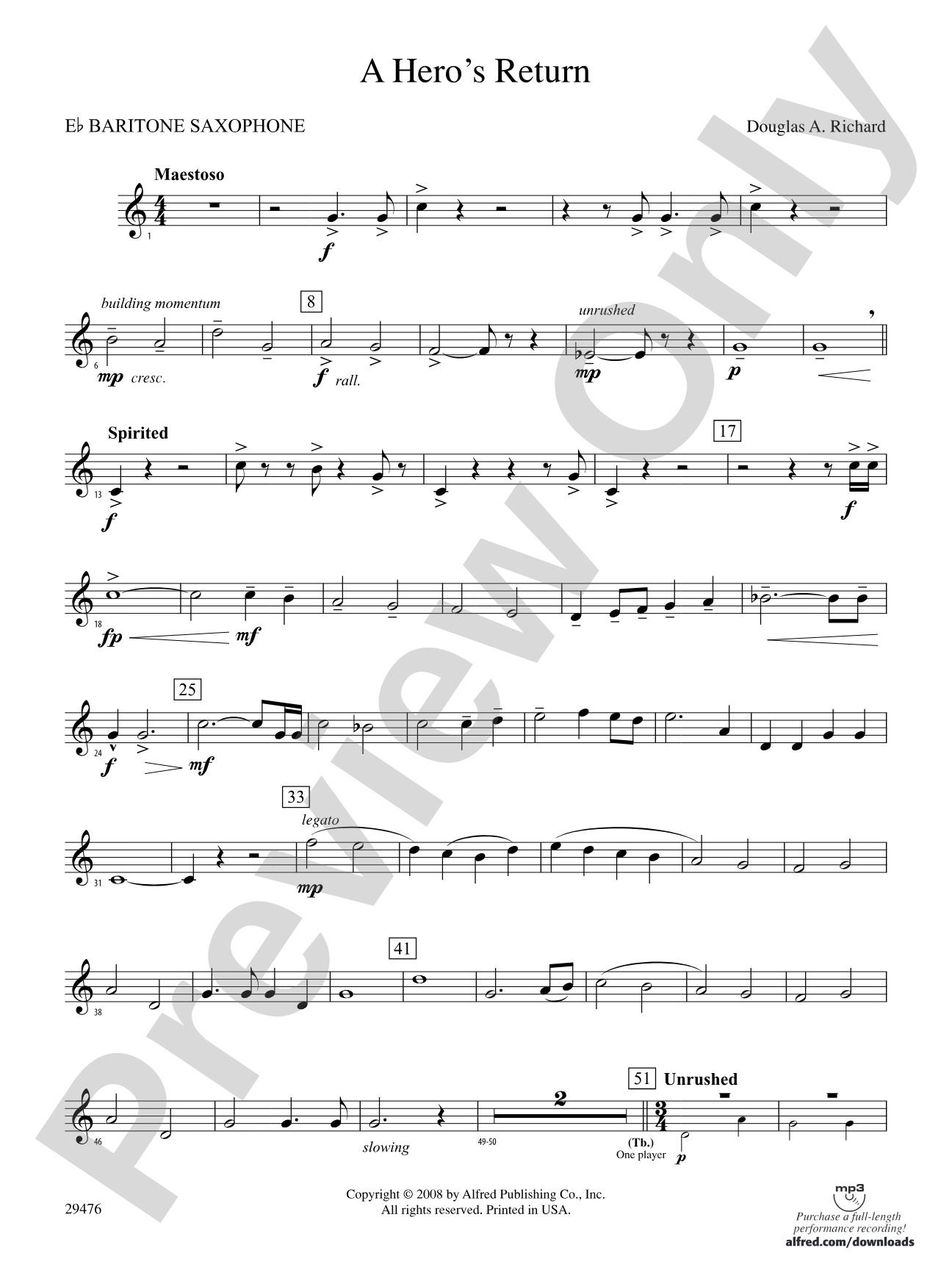 A Hero's Return: E-flat Baritone Saxophone
