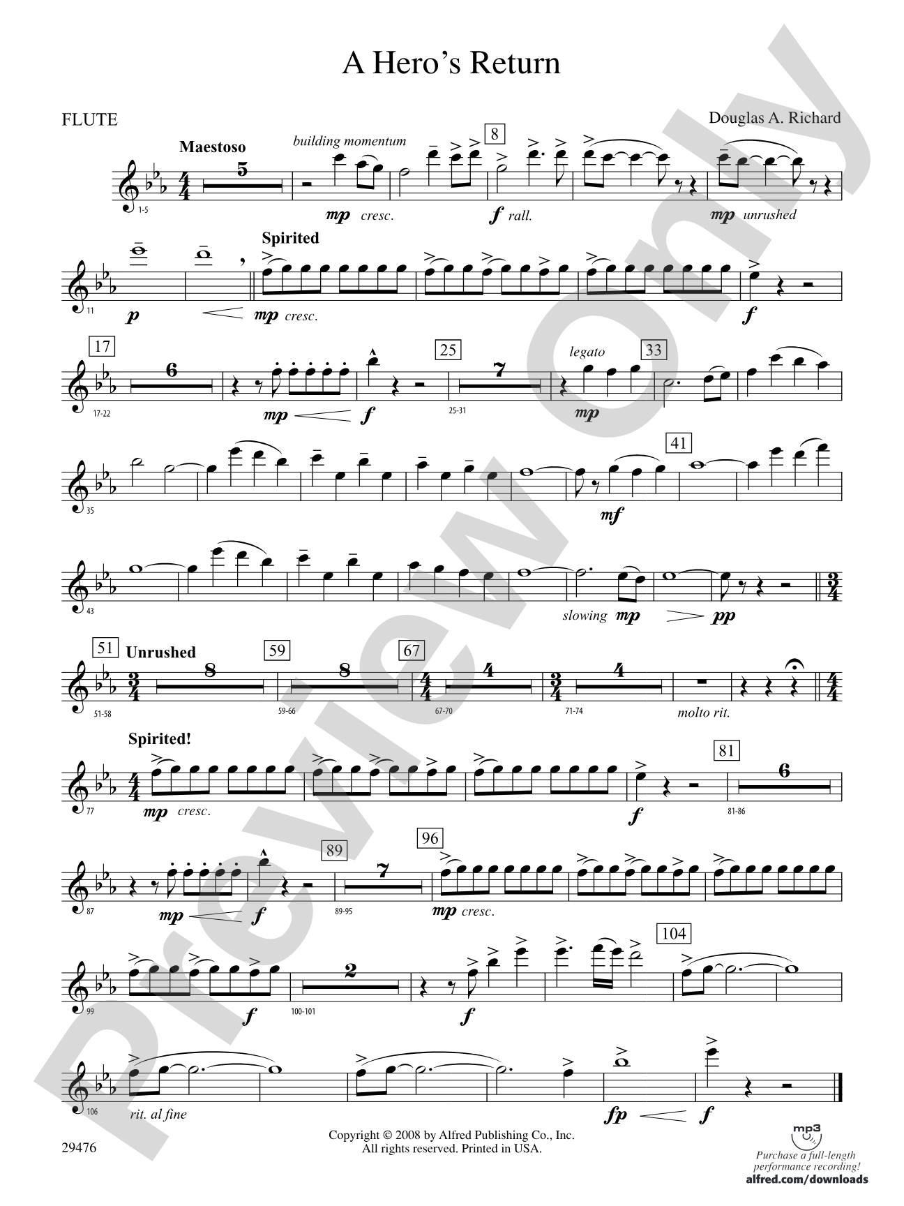 A Hero's Return: Flute