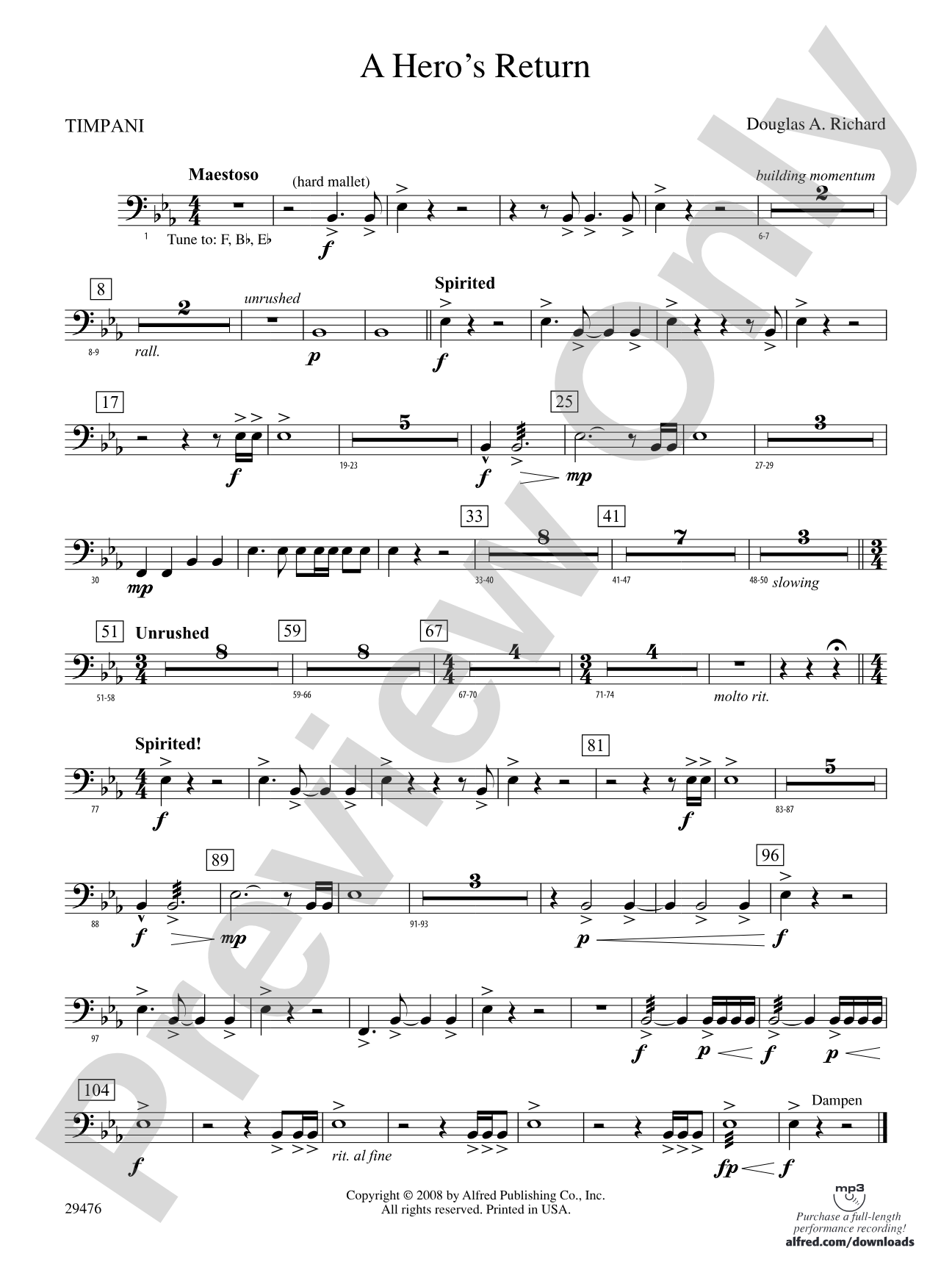 A Hero's Return: Timpani