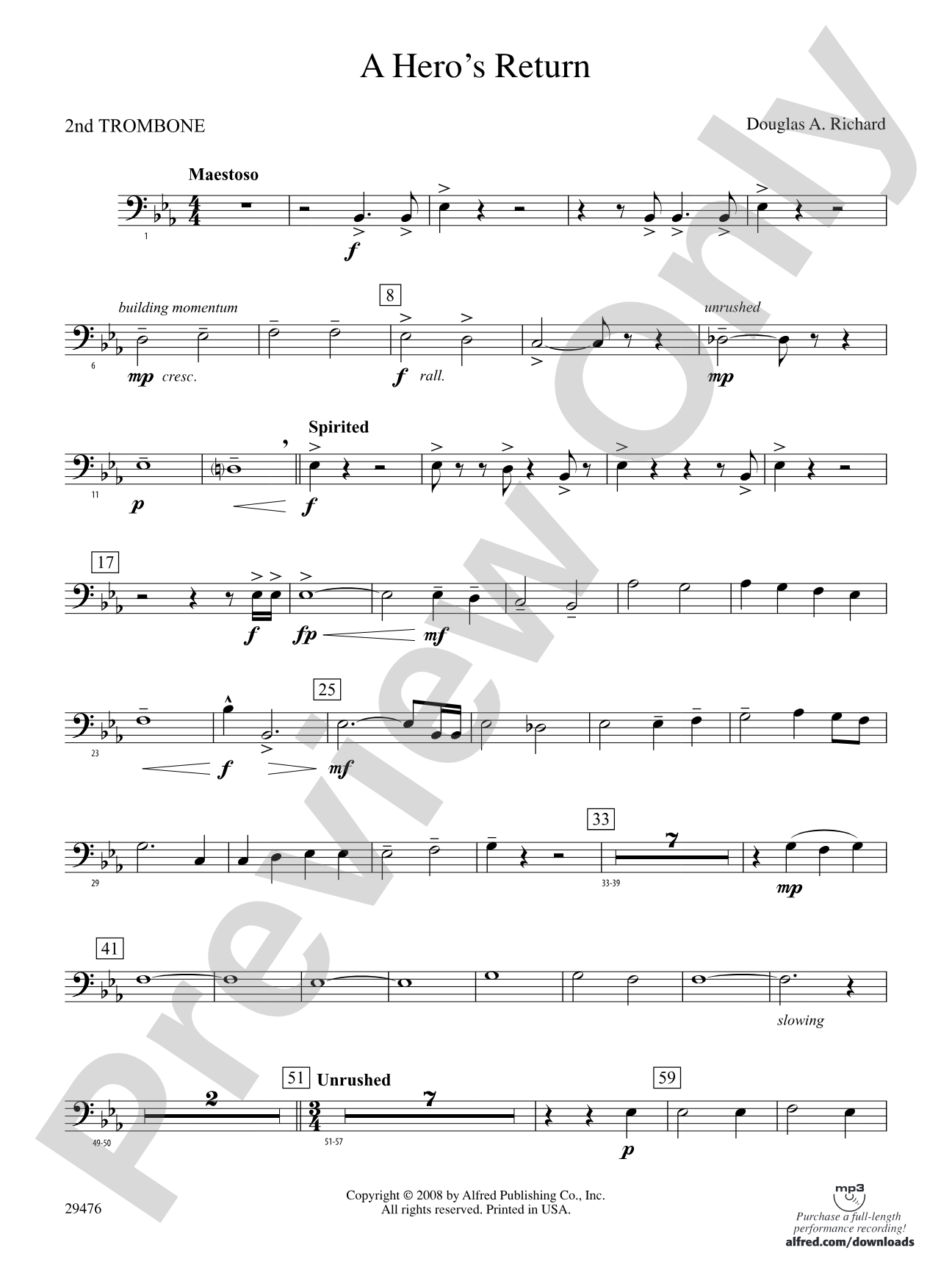 A Hero's Return: 2nd Trombone