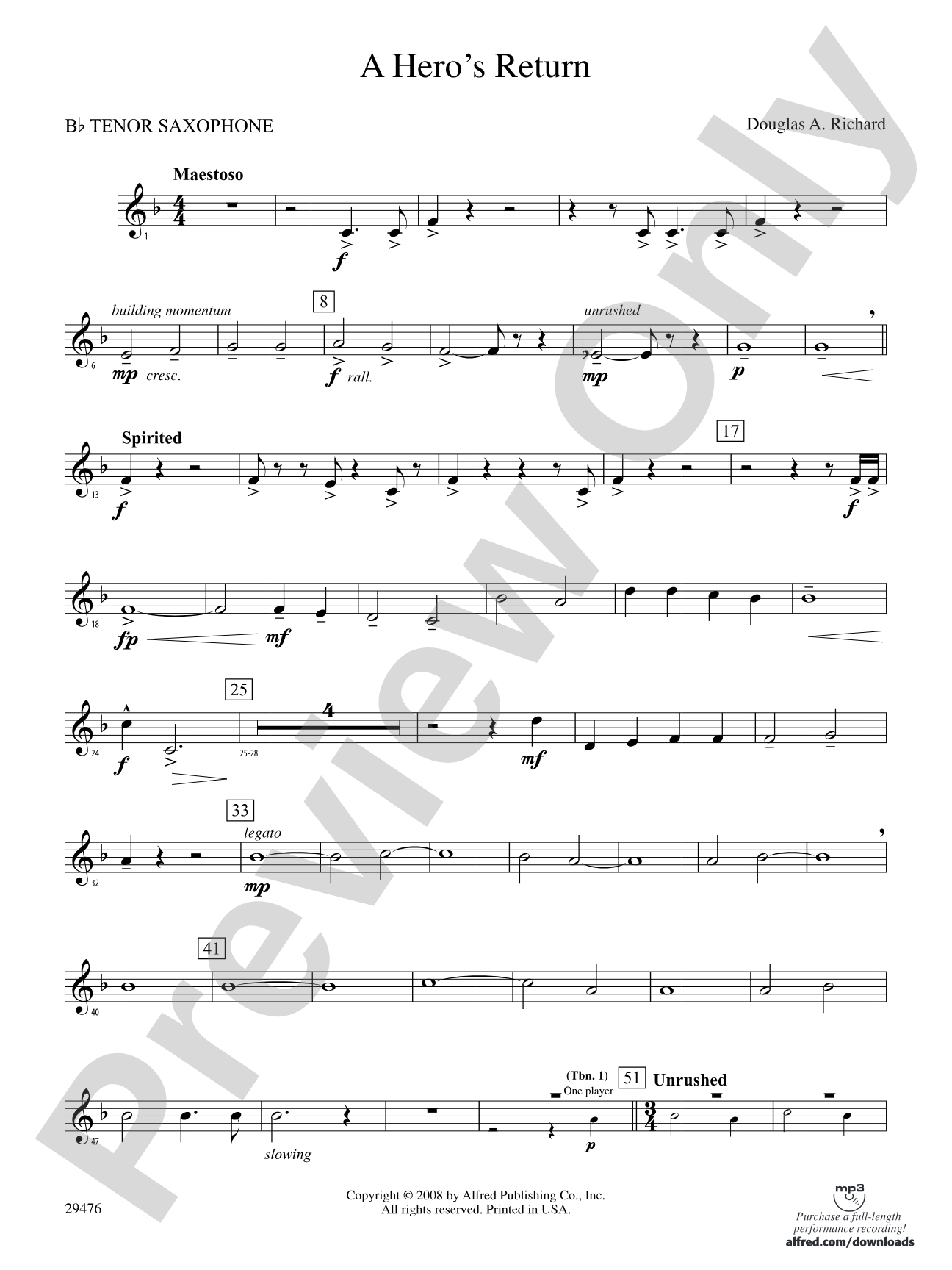 A Hero's Return: B-flat Tenor Saxophone