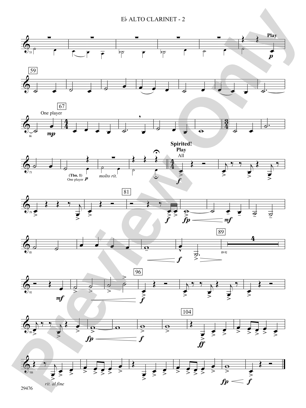 A Hero's Return: (wp) E-flat Alto Clarinet