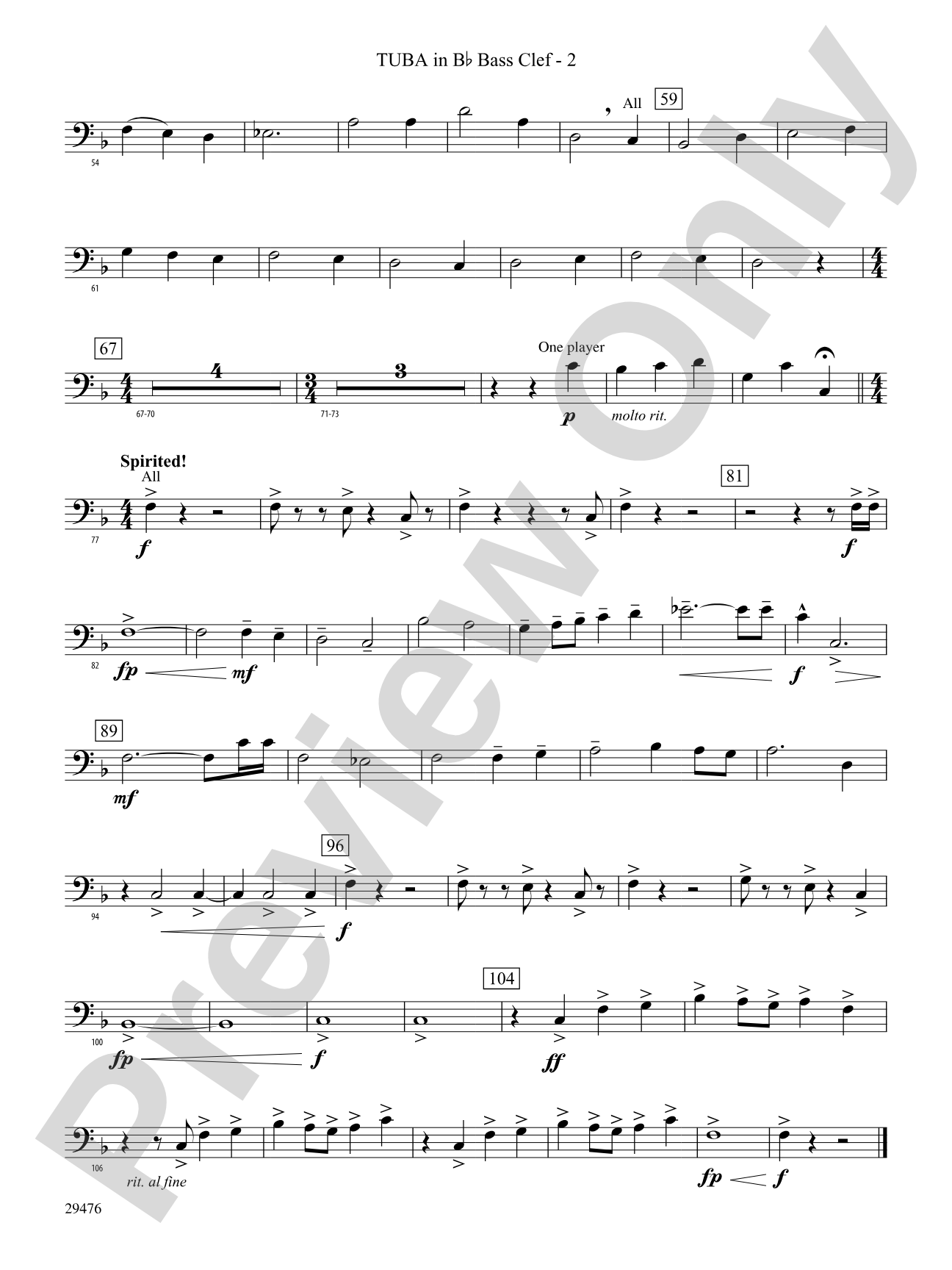 A Hero's Return: (wp) B-flat Tuba B.C.