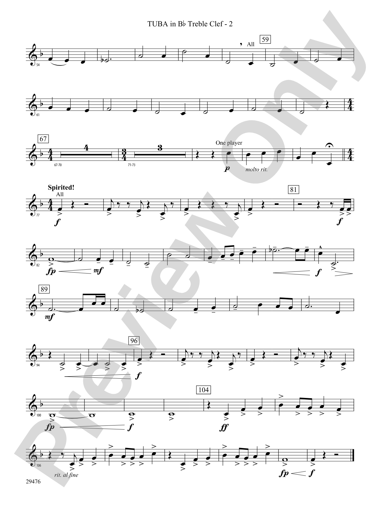 A Hero's Return: (wp) B-flat Tuba T.C.