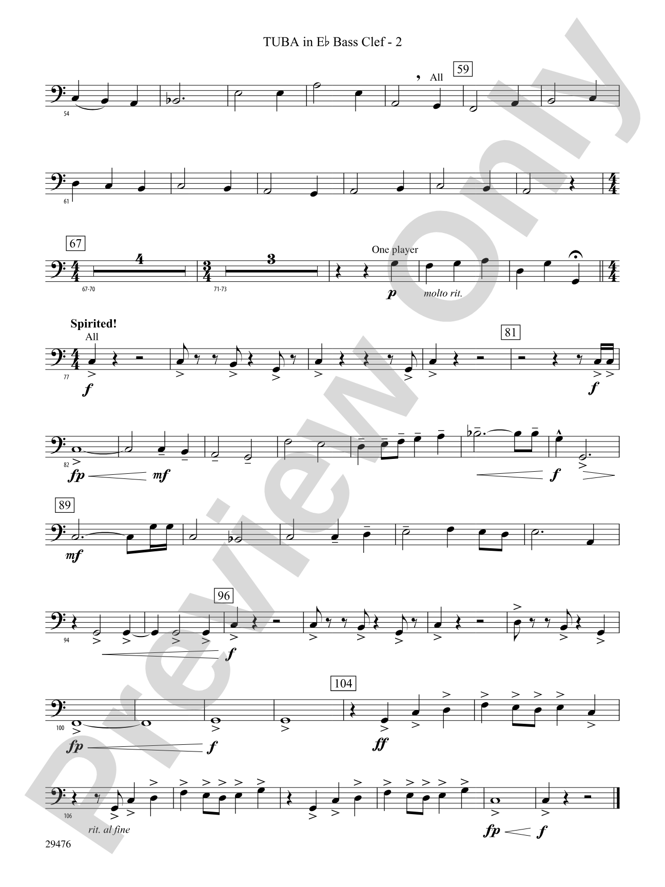 A Hero's Return: (wp) E-flat Tuba B.C.