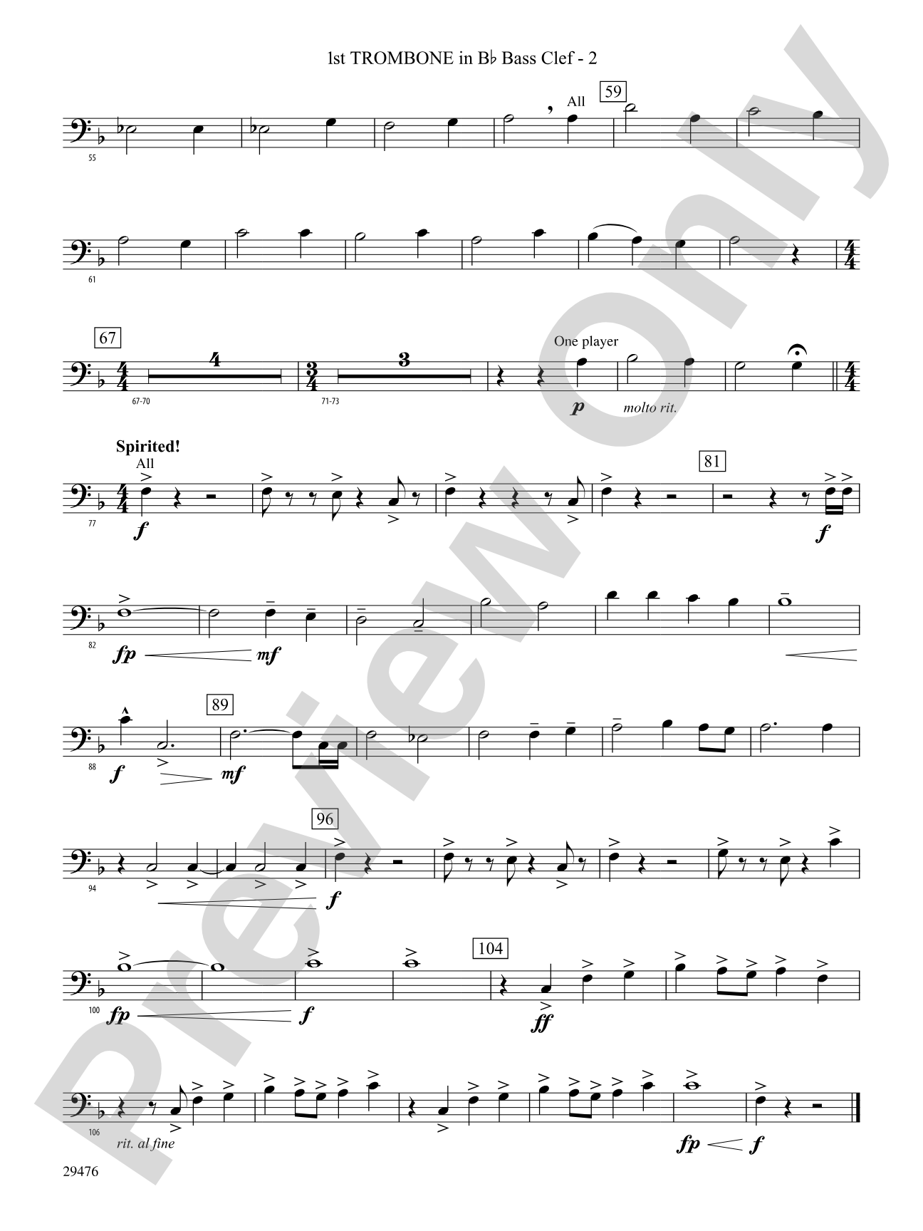 A Hero's Return: (wp) 1st B-flat Trombone B.C.