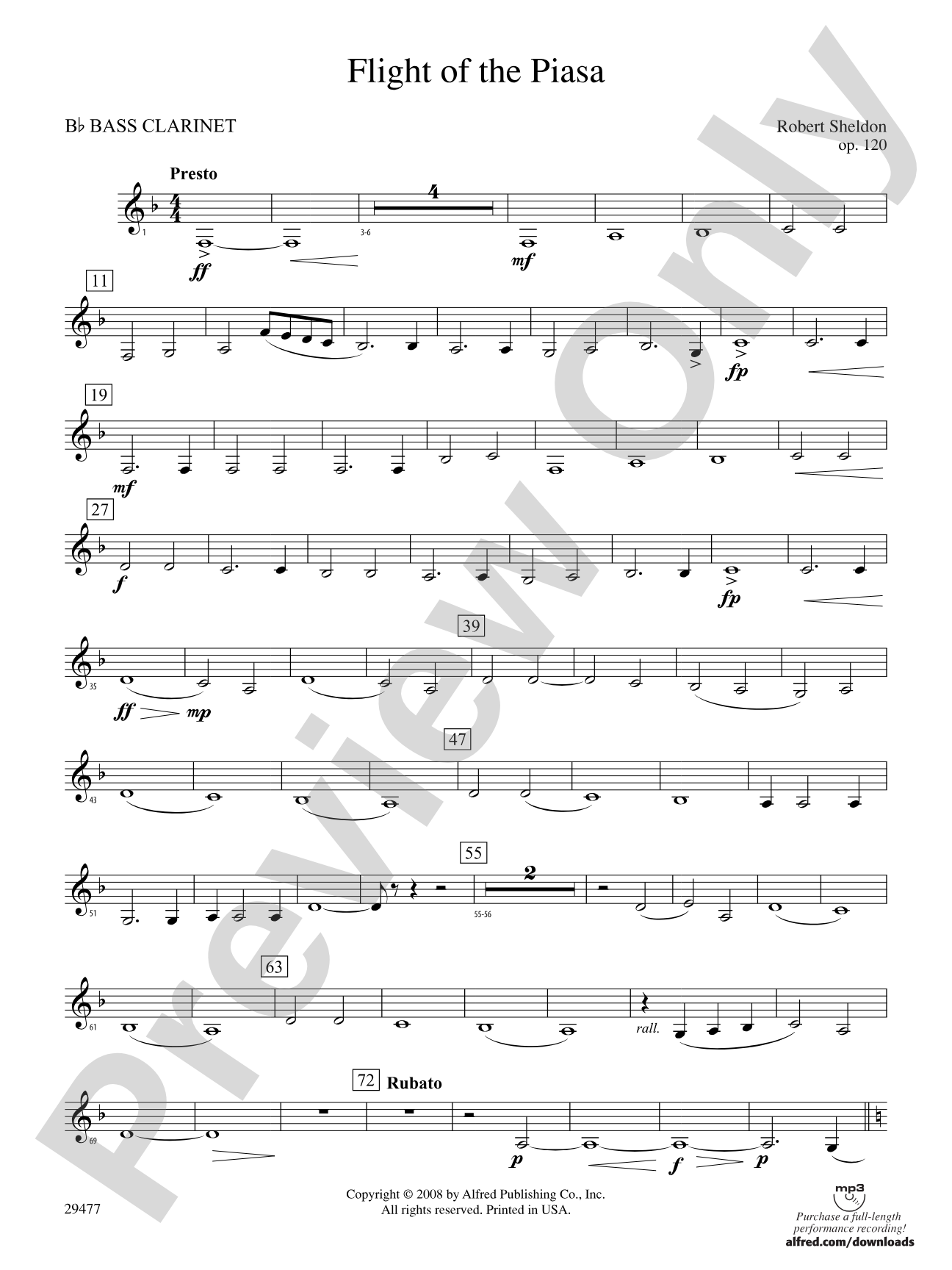 Flight of the Piasa: B-flat Bass Clarinet