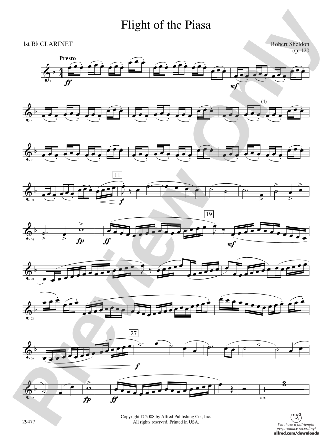 Flight of the Piasa: 1st B-flat Clarinet