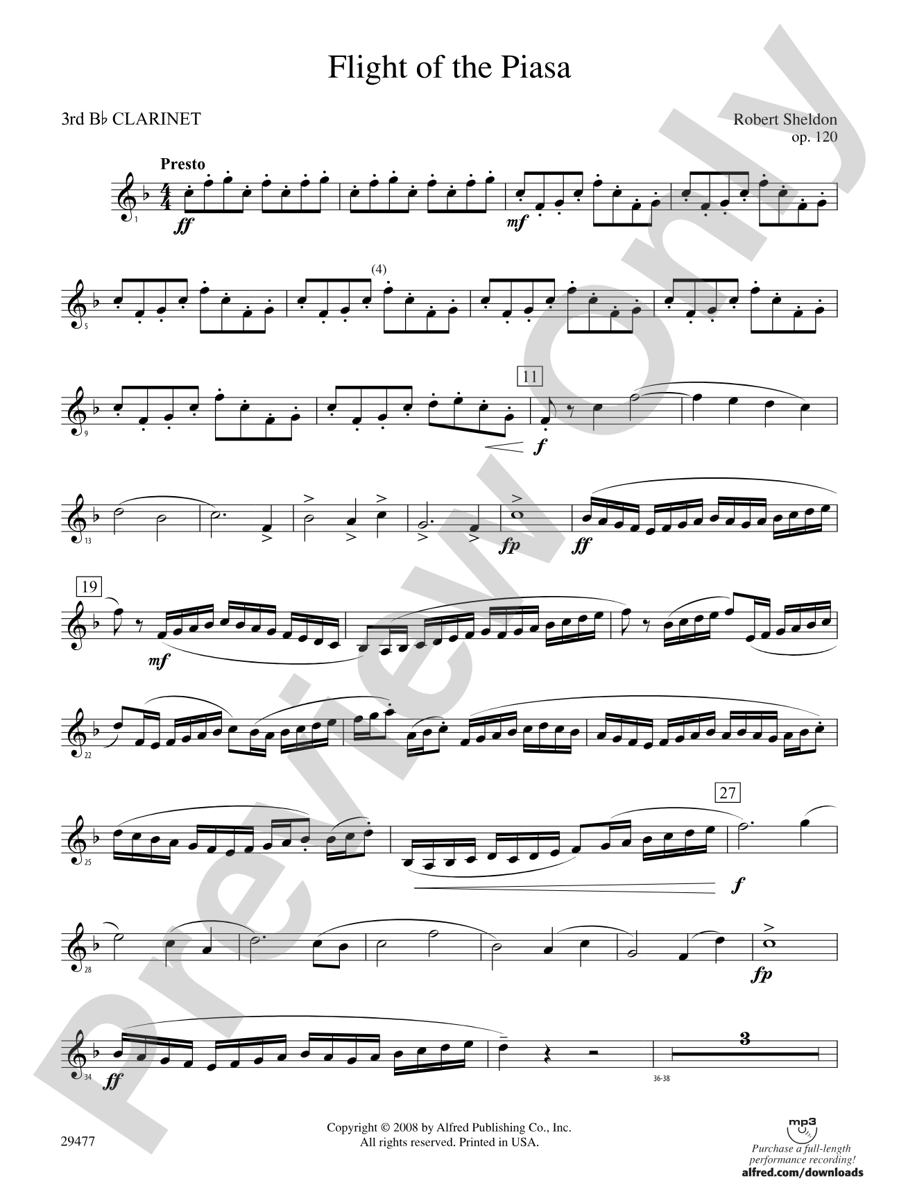 Flight of the Piasa: 3rd B-flat Clarinet