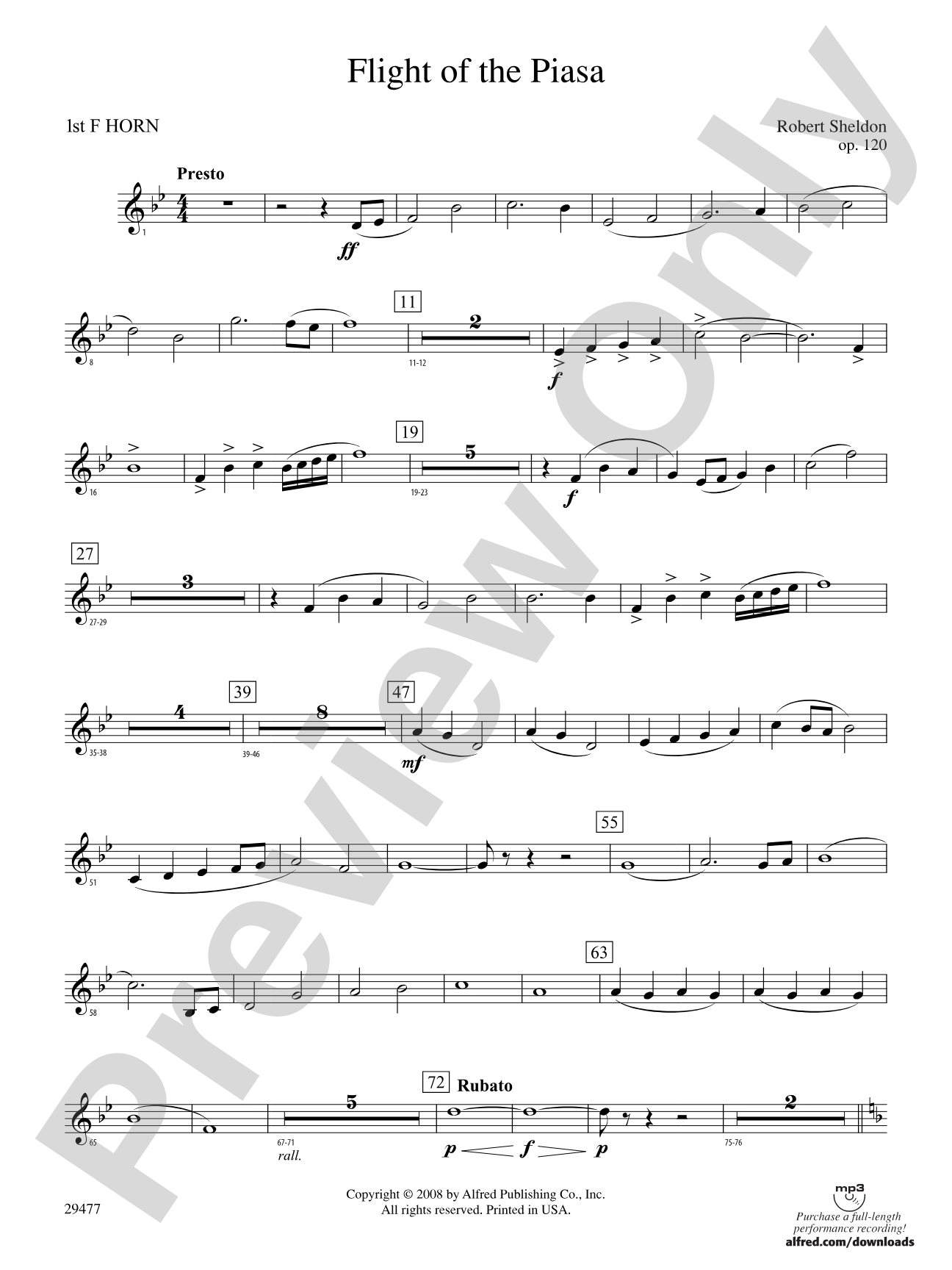 Flight of the Piasa: 1st F Horn