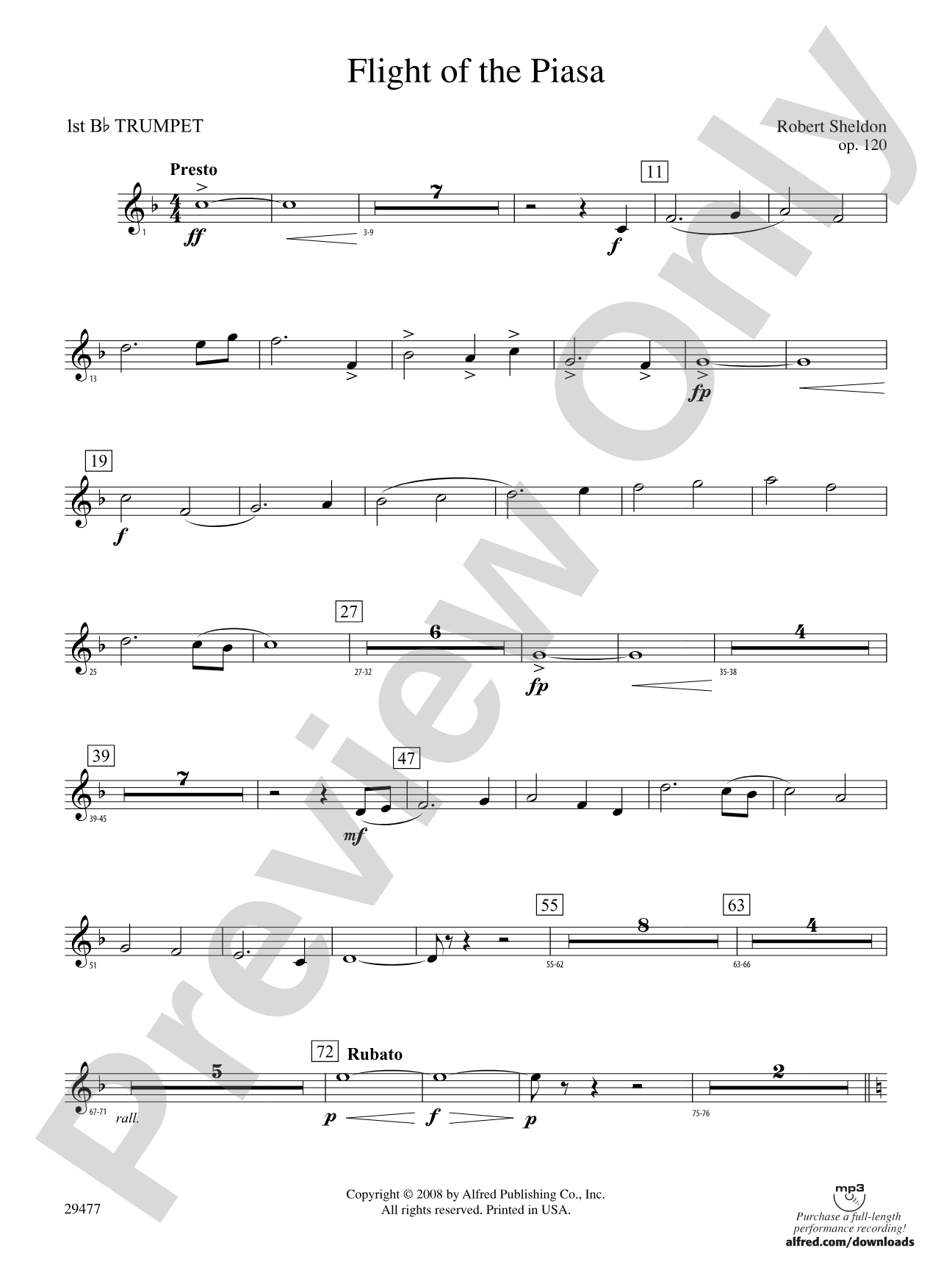 Flight of the Piasa: 1st B-flat Trumpet