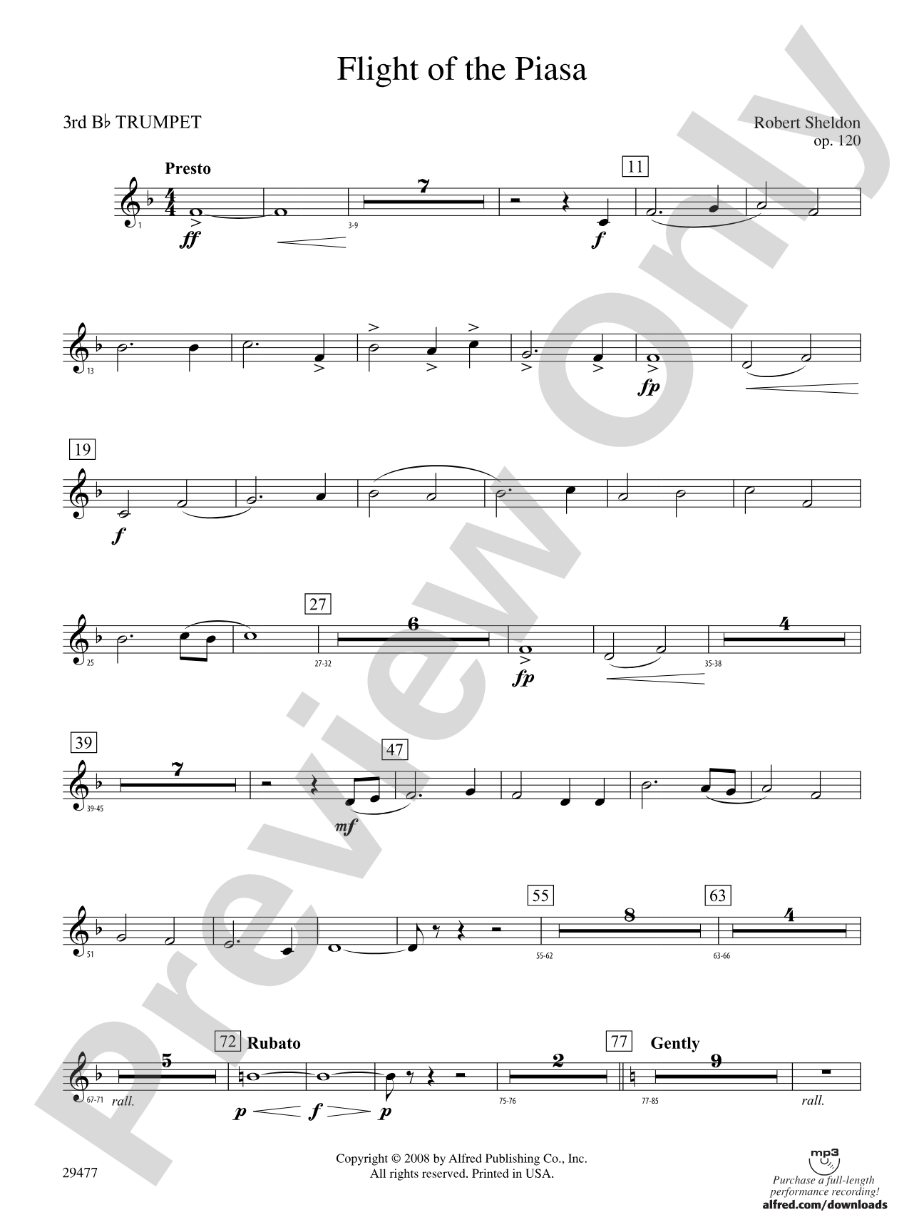 Flight of the Piasa: 3rd B-flat Trumpet