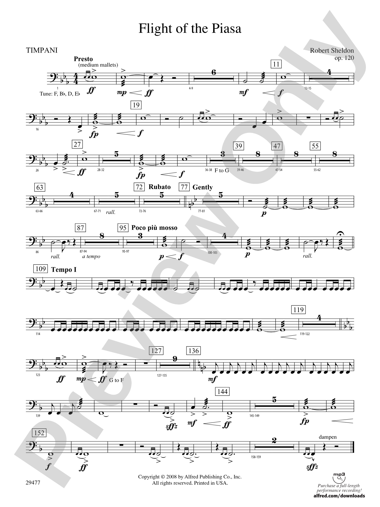 Flight of the Piasa: Timpani