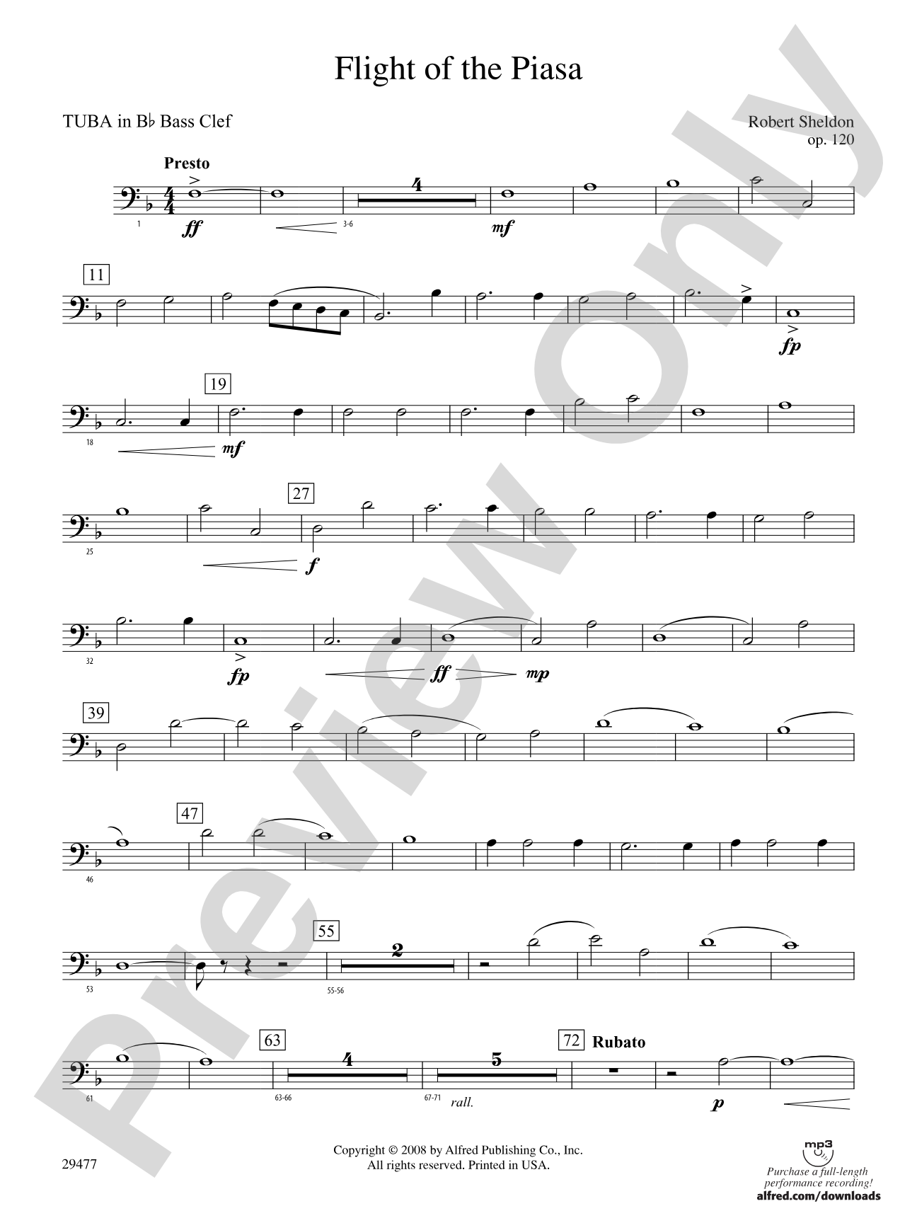 Flight of the Piasa: (wp) B-flat Tuba B.C.