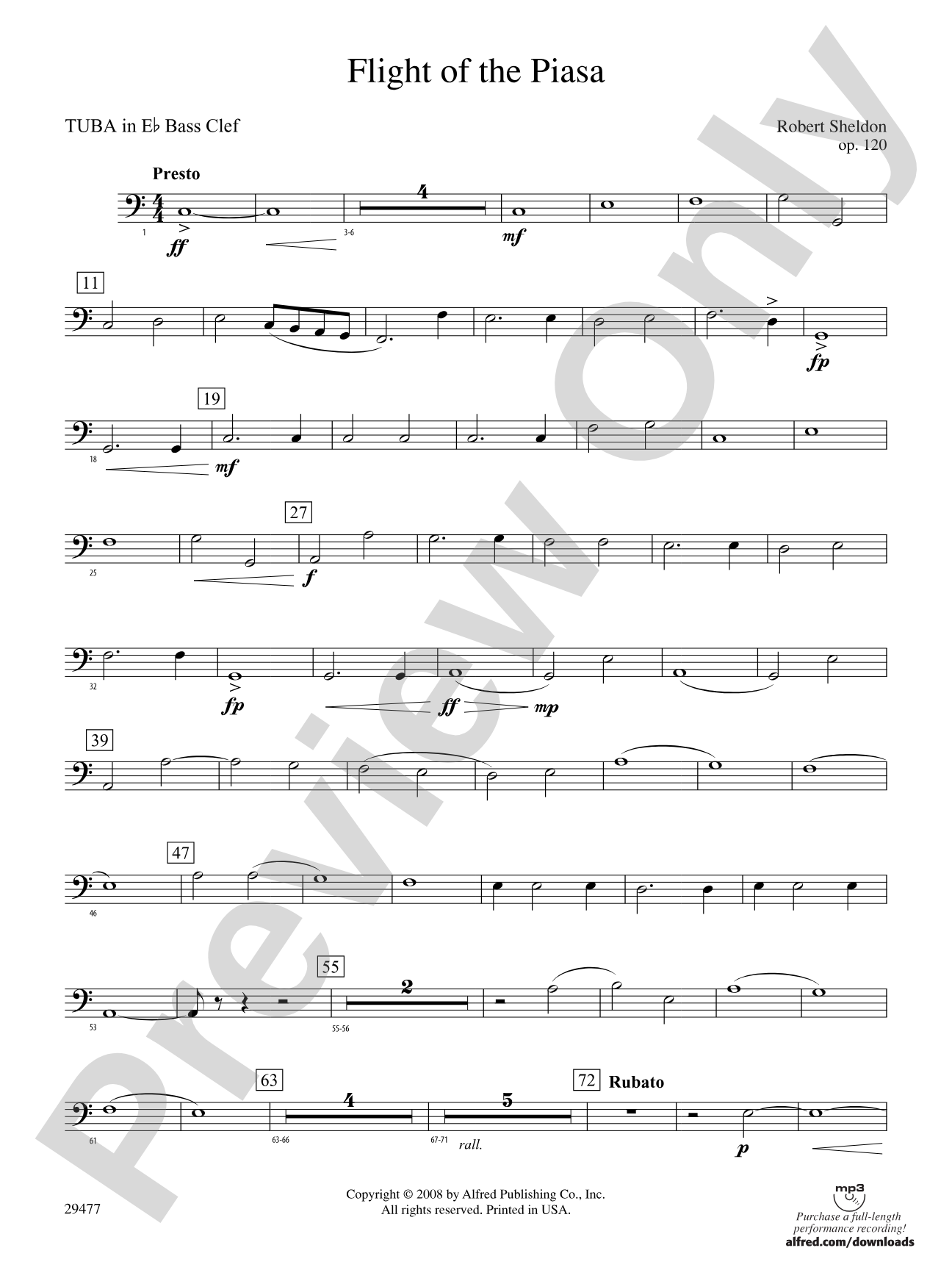 Flight of the Piasa: (wp) E-flat Tuba B.C.