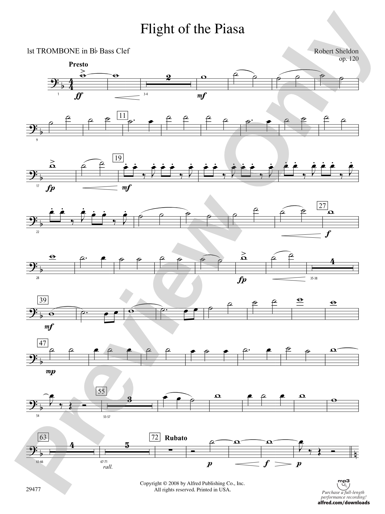 Flight of the Piasa: (wp) 1st B-flat Trombone B.C.