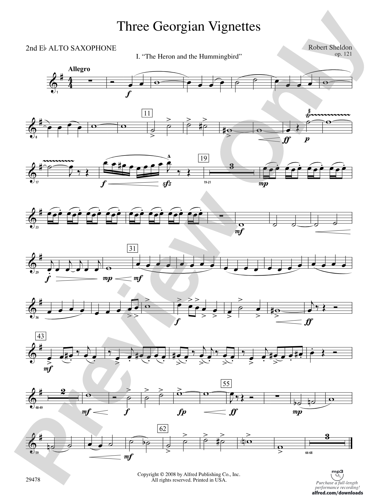 Three Georgian Vignettes: 2nd E-flat Alto Saxophone