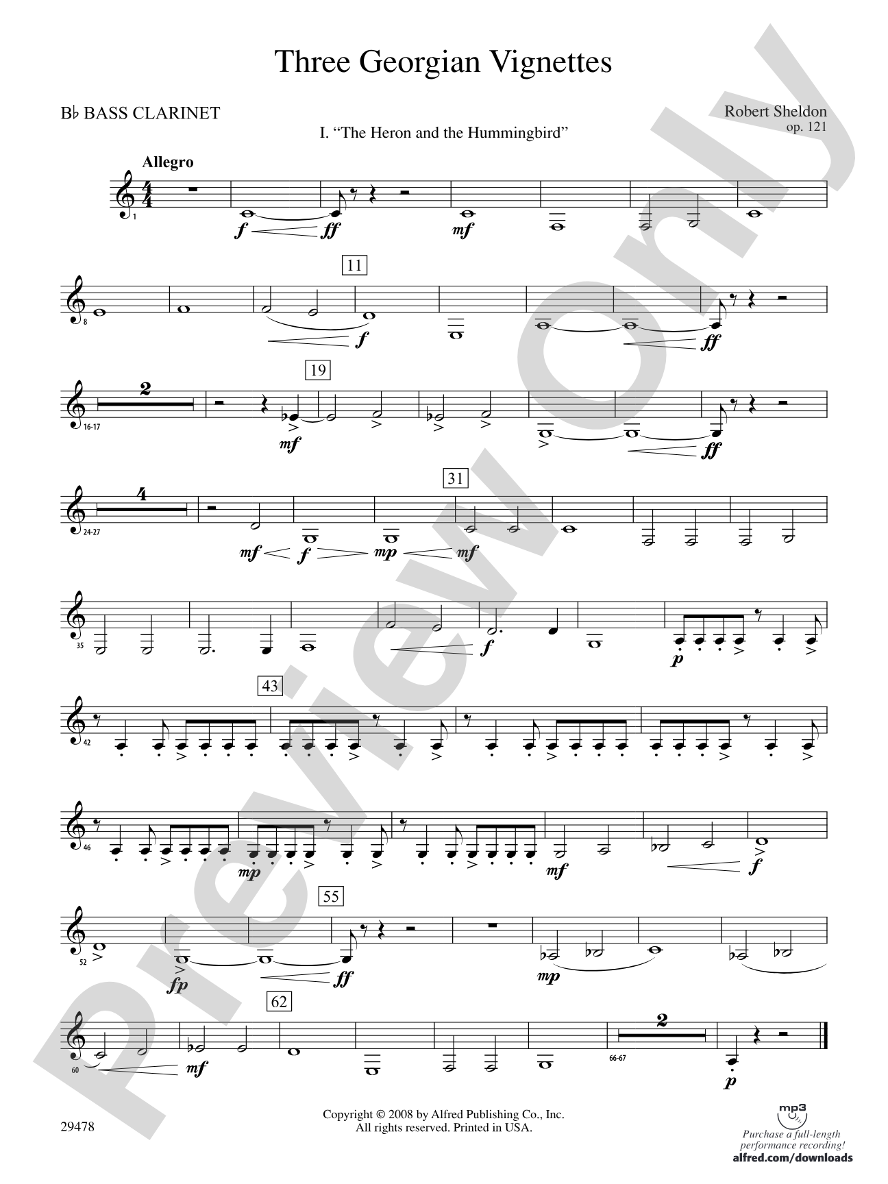 Three Georgian Vignettes: B-flat Bass Clarinet