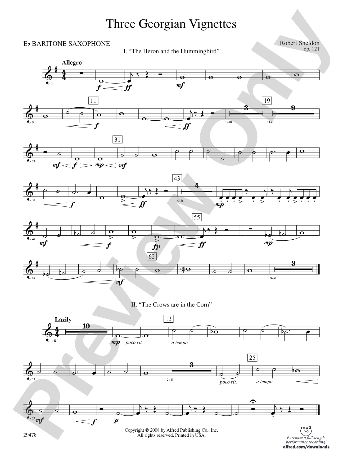 Three Georgian Vignettes: E-flat Baritone Saxophone
