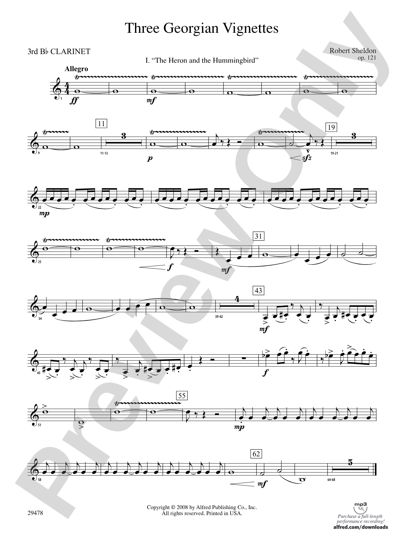 Three Georgian Vignettes: 3rd B-flat Clarinet