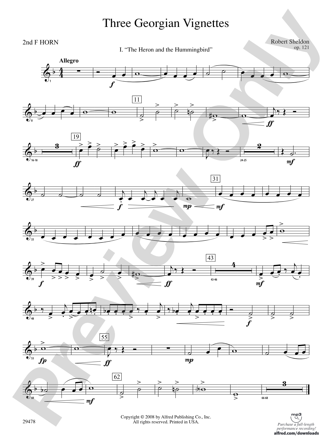 Three Georgian Vignettes: 2nd F Horn