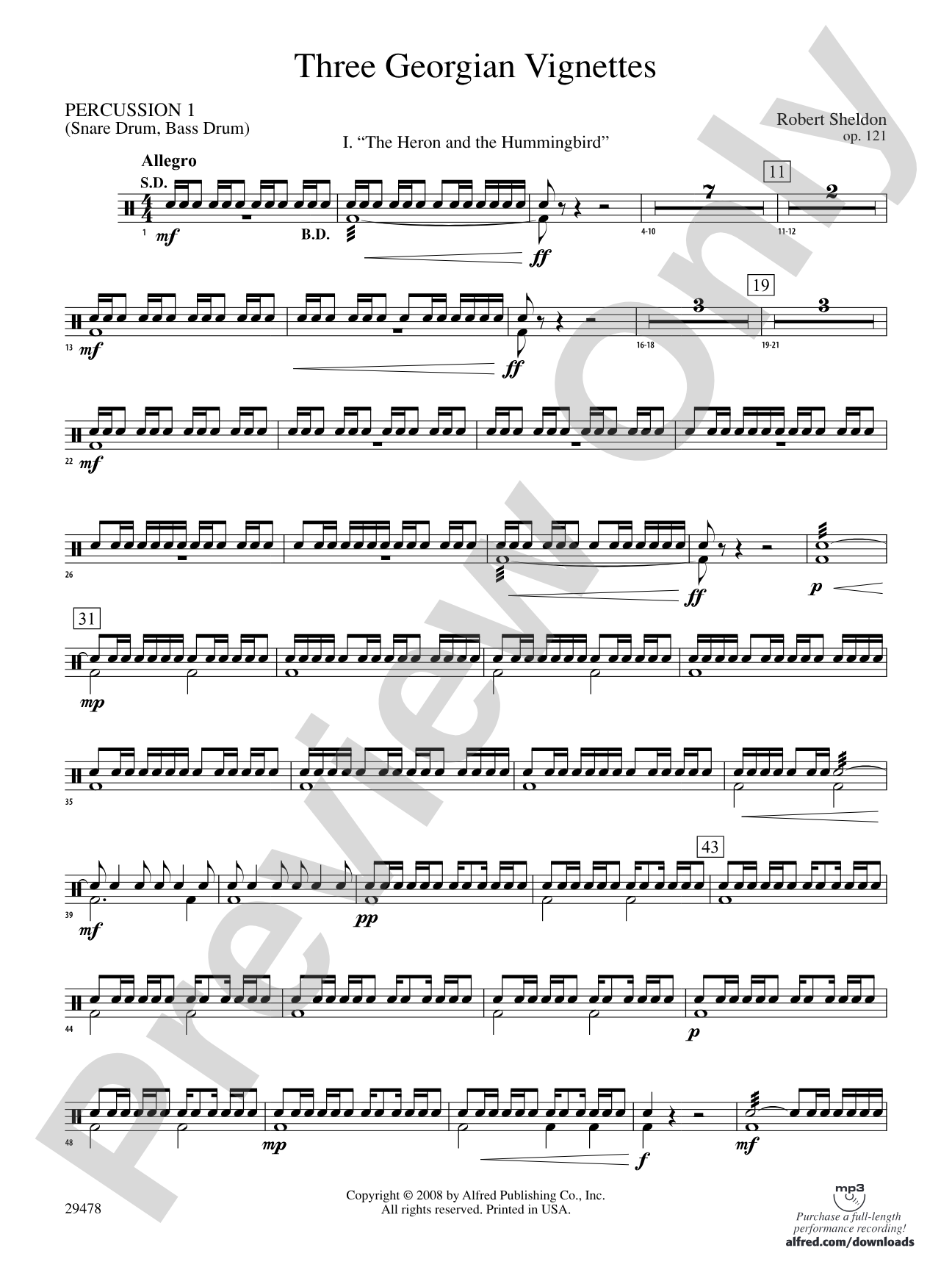 Three Georgian Vignettes: 1st Percussion