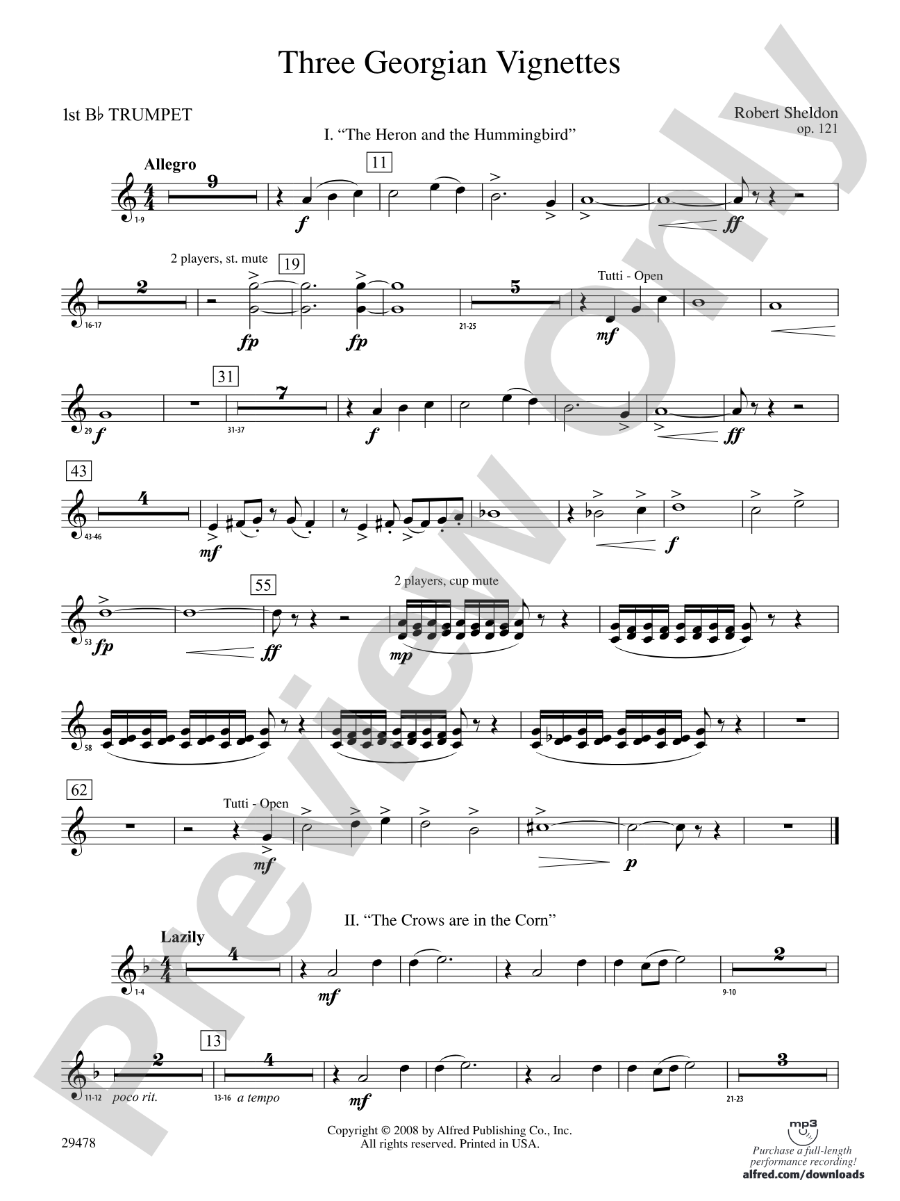 Three Georgian Vignettes: 1st B-flat Trumpet