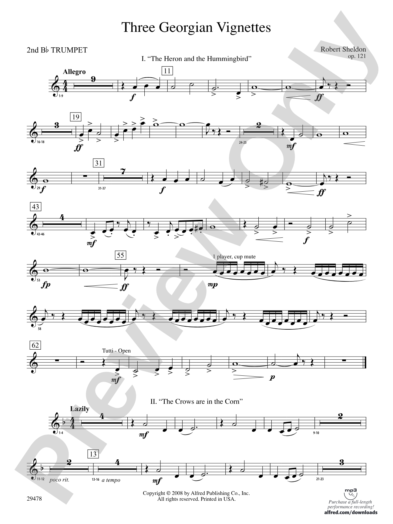 Three Georgian Vignettes: 2nd B-flat Trumpet
