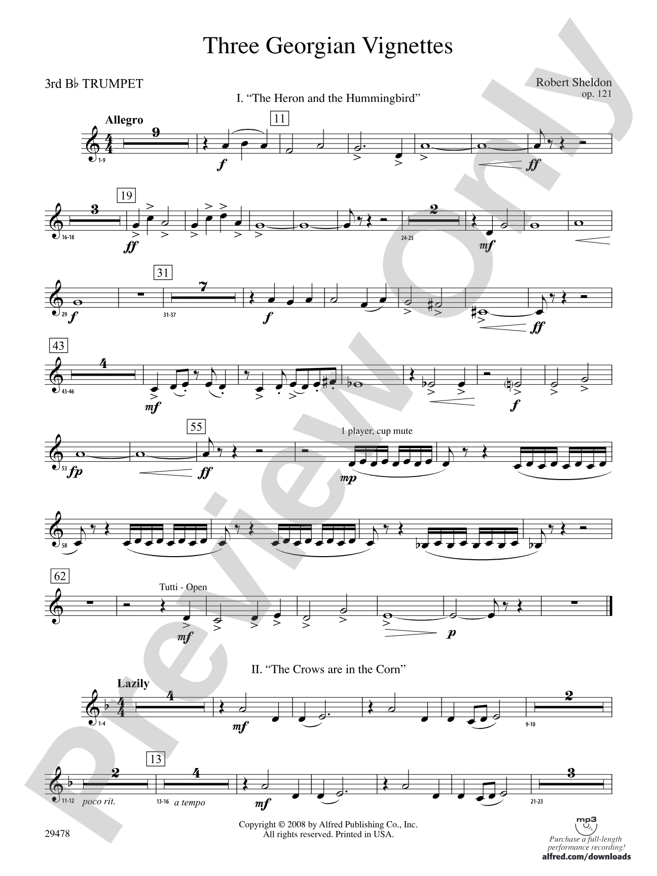 Three Georgian Vignettes: 3rd B-flat Trumpet